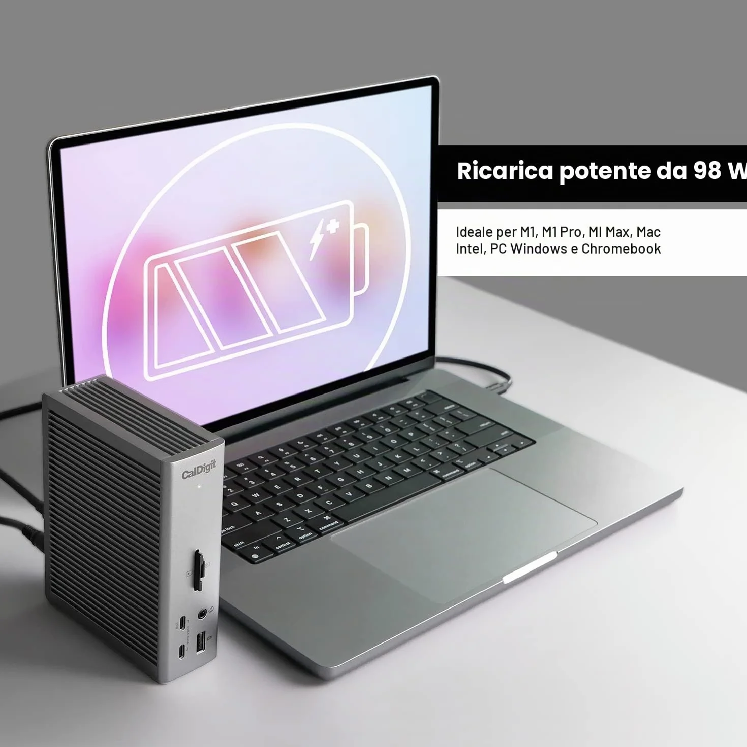 CalDigit TS4 Thunderbolt 4 Dock,18 porte, 98W di ricarica, 3x Thunderbolt 4 40Gb/s, 5xUSB-A, 3xUSB-C (10Gb/s), 2.5GbE, singoli display 8K o doppio 6K 60Hz, PC, Chrome compatibile con cavo da 0.8 m