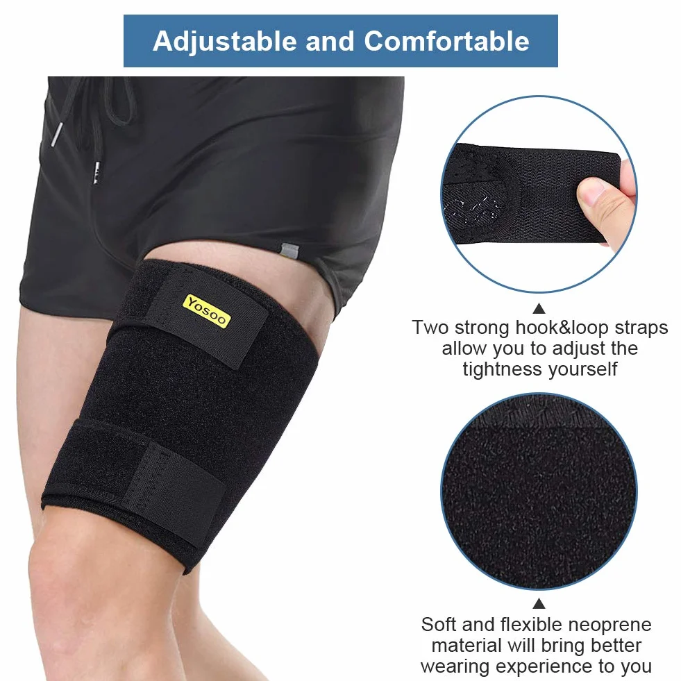 Fascia Coscia Regolabile a Compressione Neoprene per Anca Inguine Ginocchio Destra o Sinistra