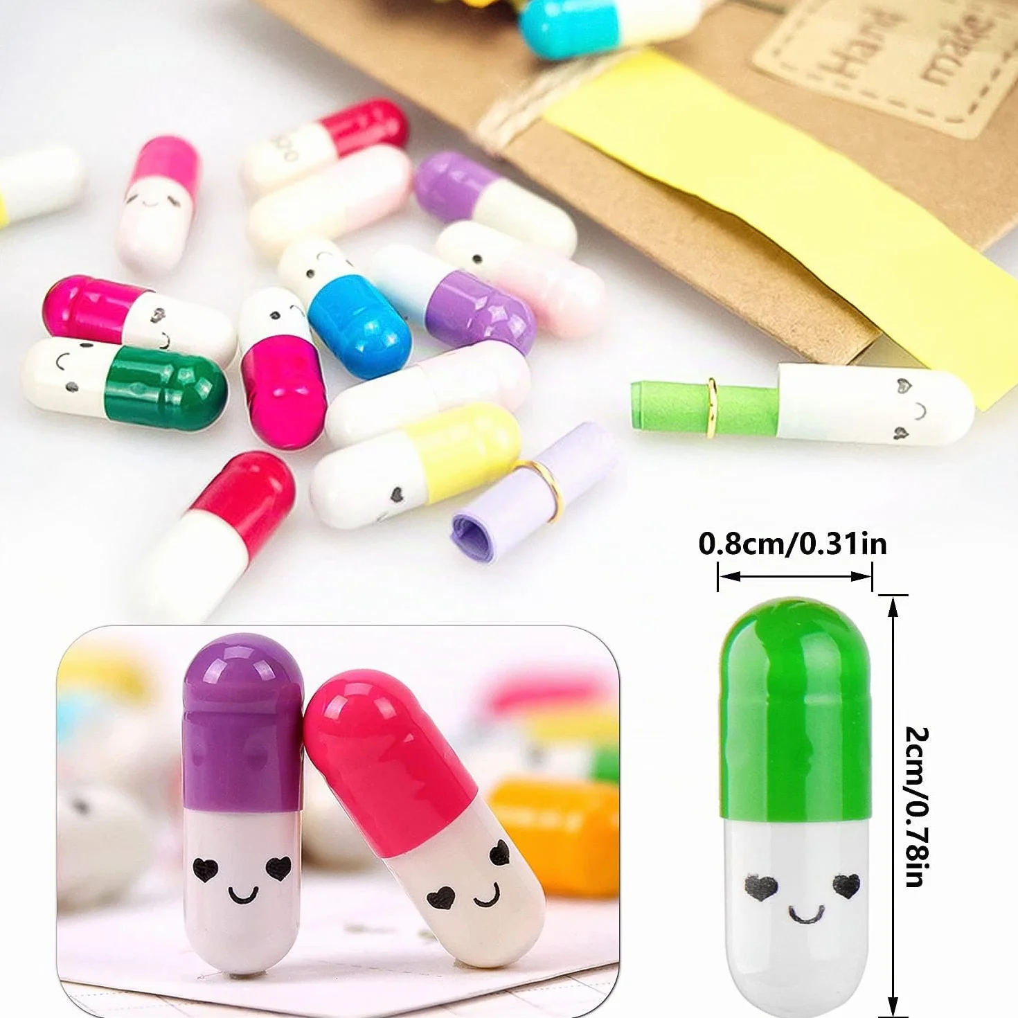 Capsule messaggio lettere d'amore arrotolate 200 pezzi sorriso viso regalo fidanzato