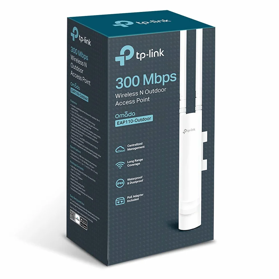 Tp-Link Eap110-Outdoor 300Mbit/S Power Over Ethernet (Poe)whitewlan Access Point -wlan Access Points (300 Mbit/S, Ieee 802.11B,Ieee 802.11G,Ieee 802.11N,Ieee 802.3,Ieee 802.3Ab,Ieee 802.3U)