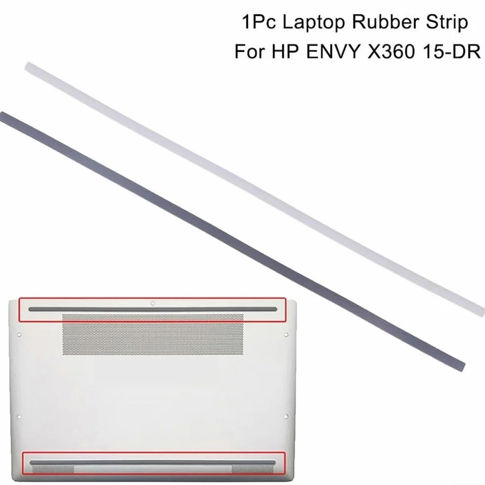 Piedini di ricambio in gomma per HP ENVY X360 15-DR custodia inferiore del computer portatile, striscia adesiva antiscivolo, 31,5 x 0,6 cm (nero)