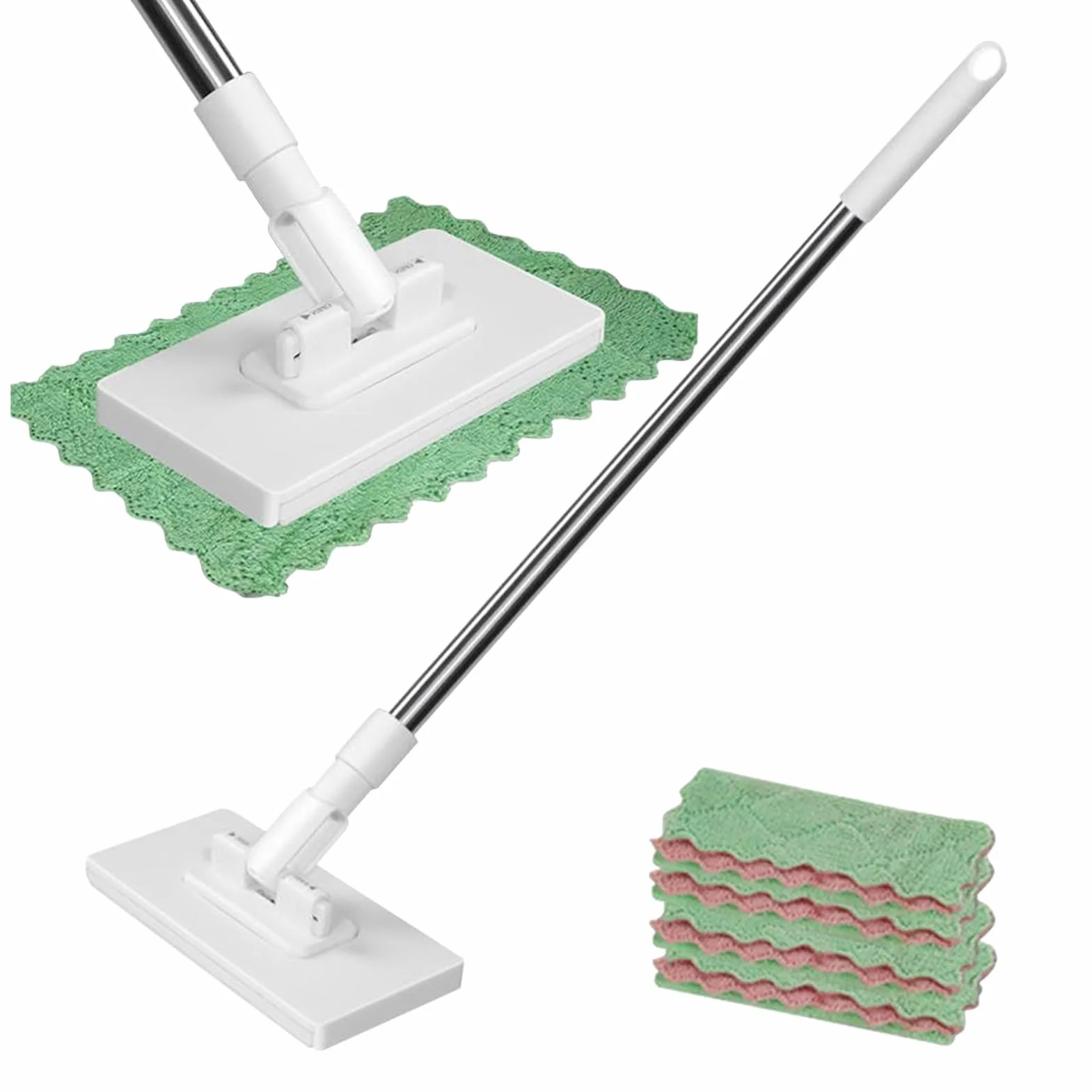 Con Salviette Umidificate Clip, Monouso, 4 Panni Riutilizzabili, Kit Pulizia Rapida Pavimenti Bagno