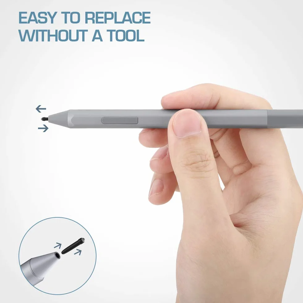 TiMOVO Punte per Surface Pen, [5 Pezzi] Originale HB / 2H Surface Pen Punte, Punte di Ricambio Compatibile con Microsoft Surface Pro 2017 Pen (Modello 1776) & Surface Pro 4 Pen - Nero
