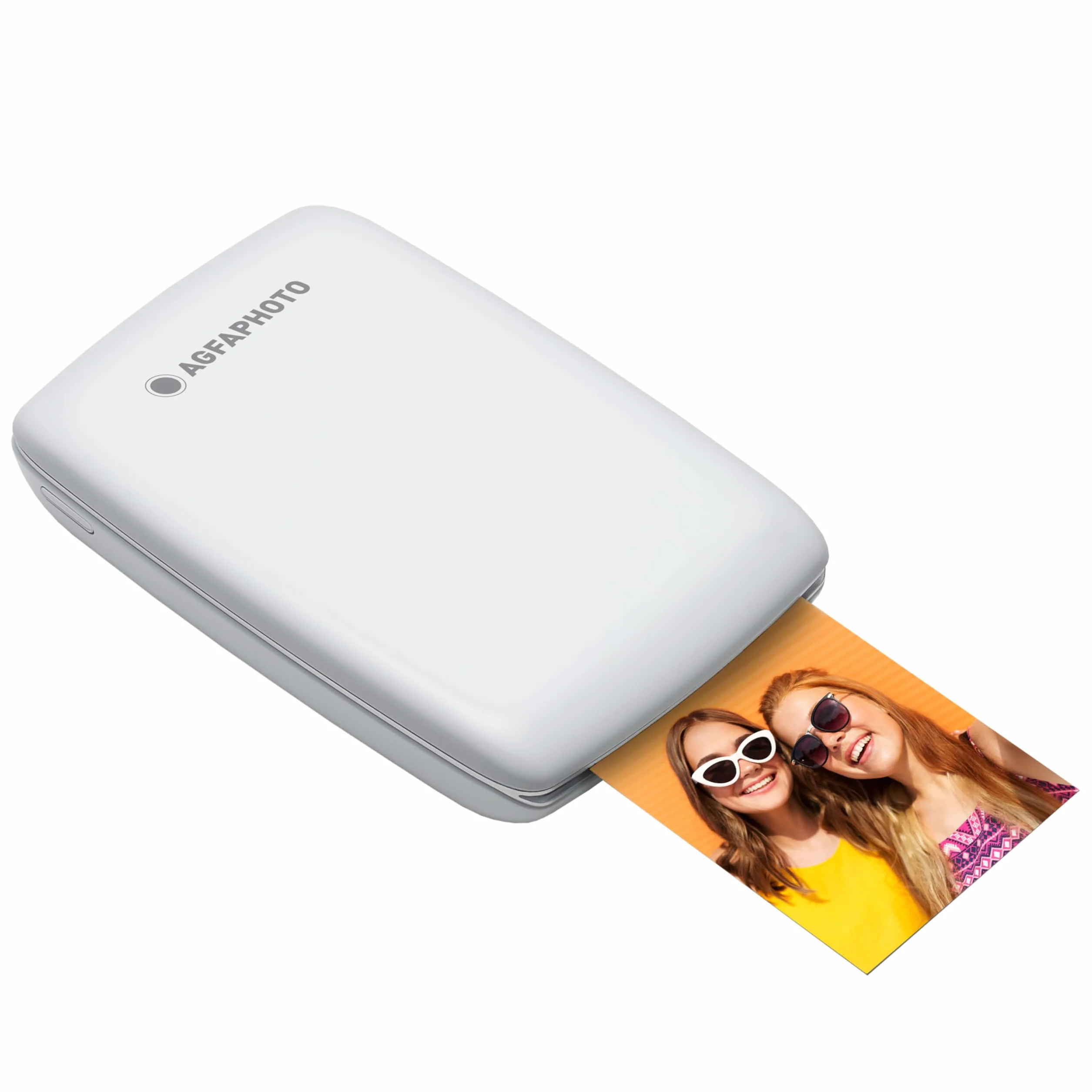 AGFA PHOTO Mini P.2 - Stampante Portatile Zink per Foto Istantanee - Stampa Facile e Veloce - Stampante Fotografica 75 x 50 mm Portatile senza Inchiostro per Smartphone e Tablet - Bianco