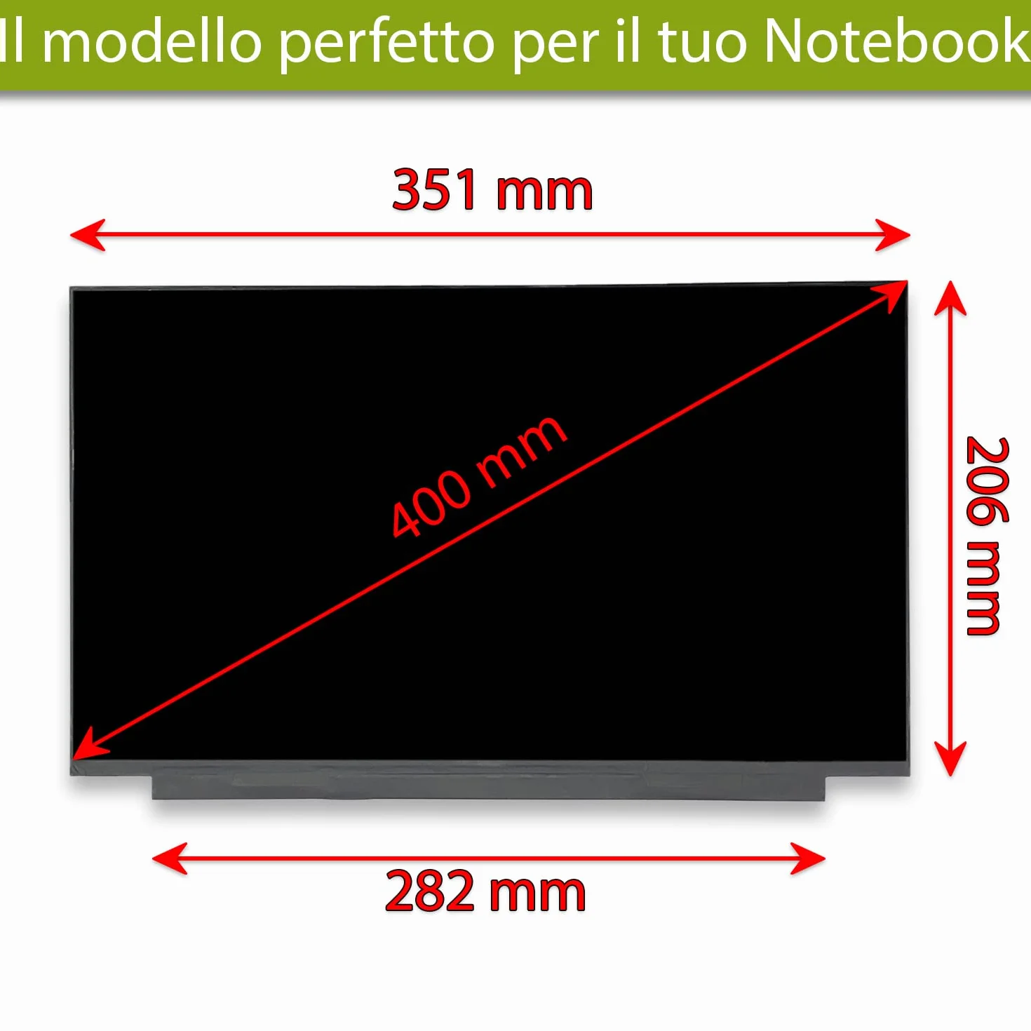 new net Pannello LCD Schermo Display Compatibile con Lenovo IdeaPad L3 15IML05 81WB 15IML05 81Y3 15ITL6 82HL [ 15.6 - WXGA 1366 * 768-30 Pin ]
