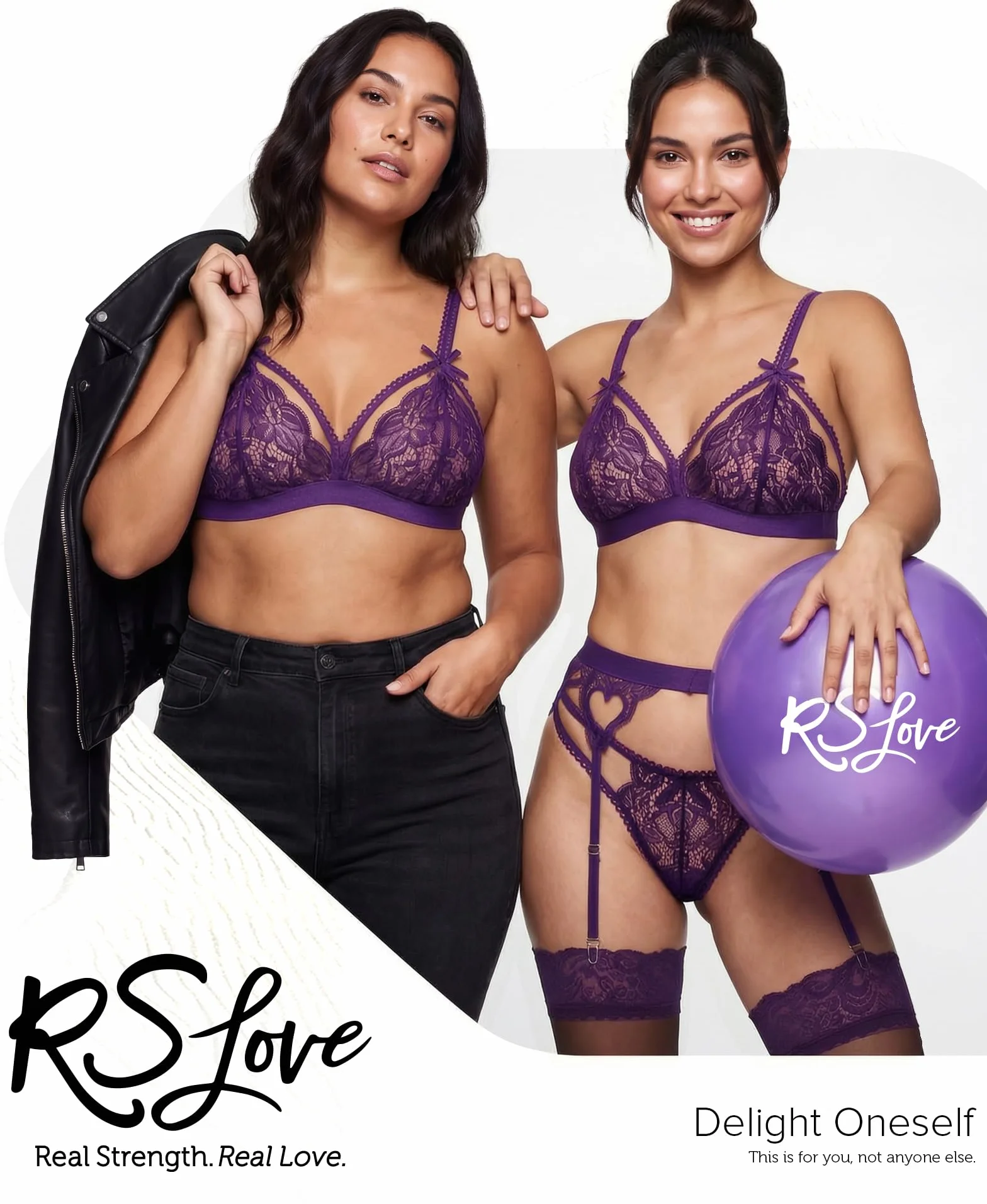 RSLOVE Completi Intimi da Donna con Reggicalze Body in Pizzo Teddy Babydoll 3 Pezzi