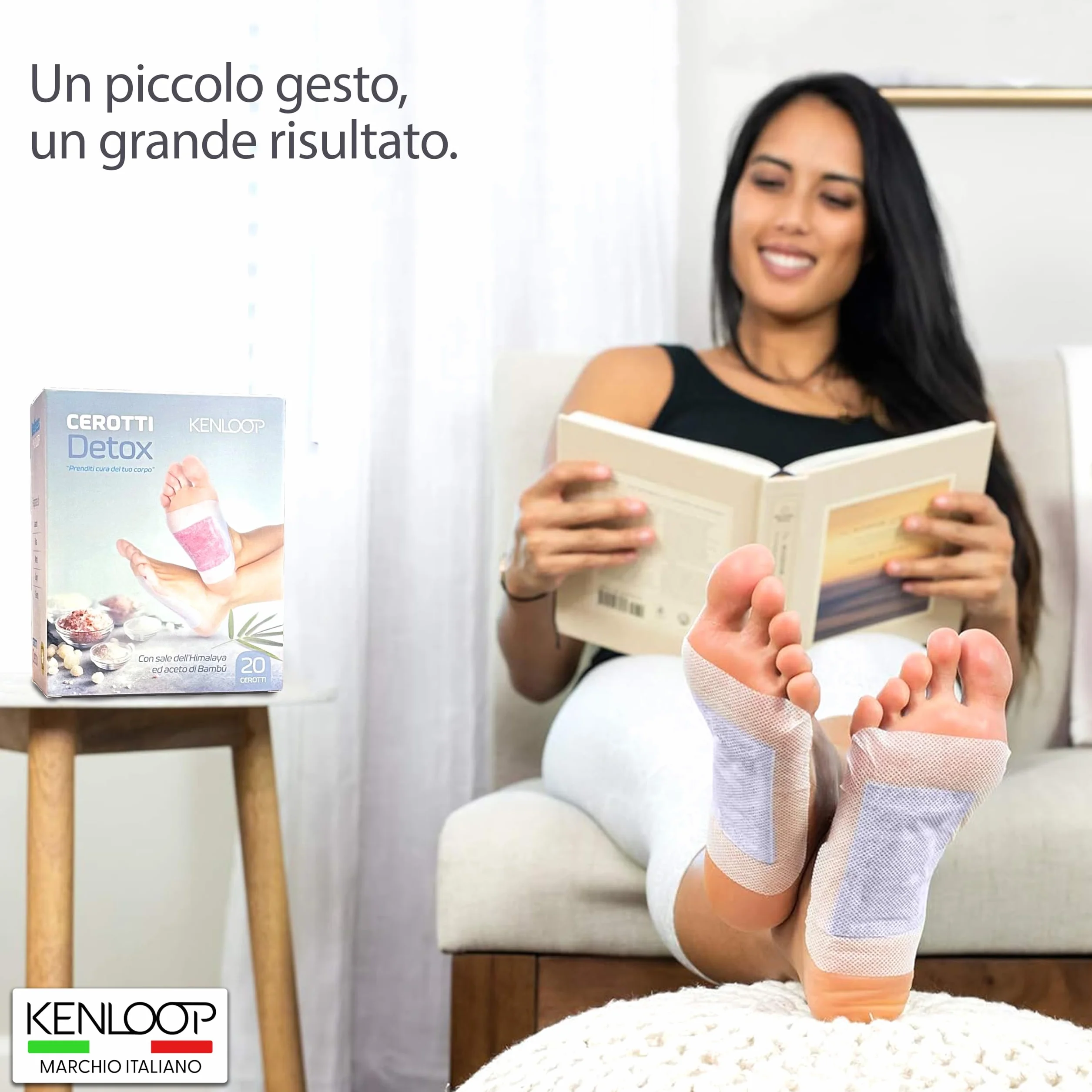 KENLOOP® Cerotti Detox Piedi con Sale Rosa Himalaya e Aceto di Bambù, Ingredienti Naturali, Rilassanti per Dormire Meglio
