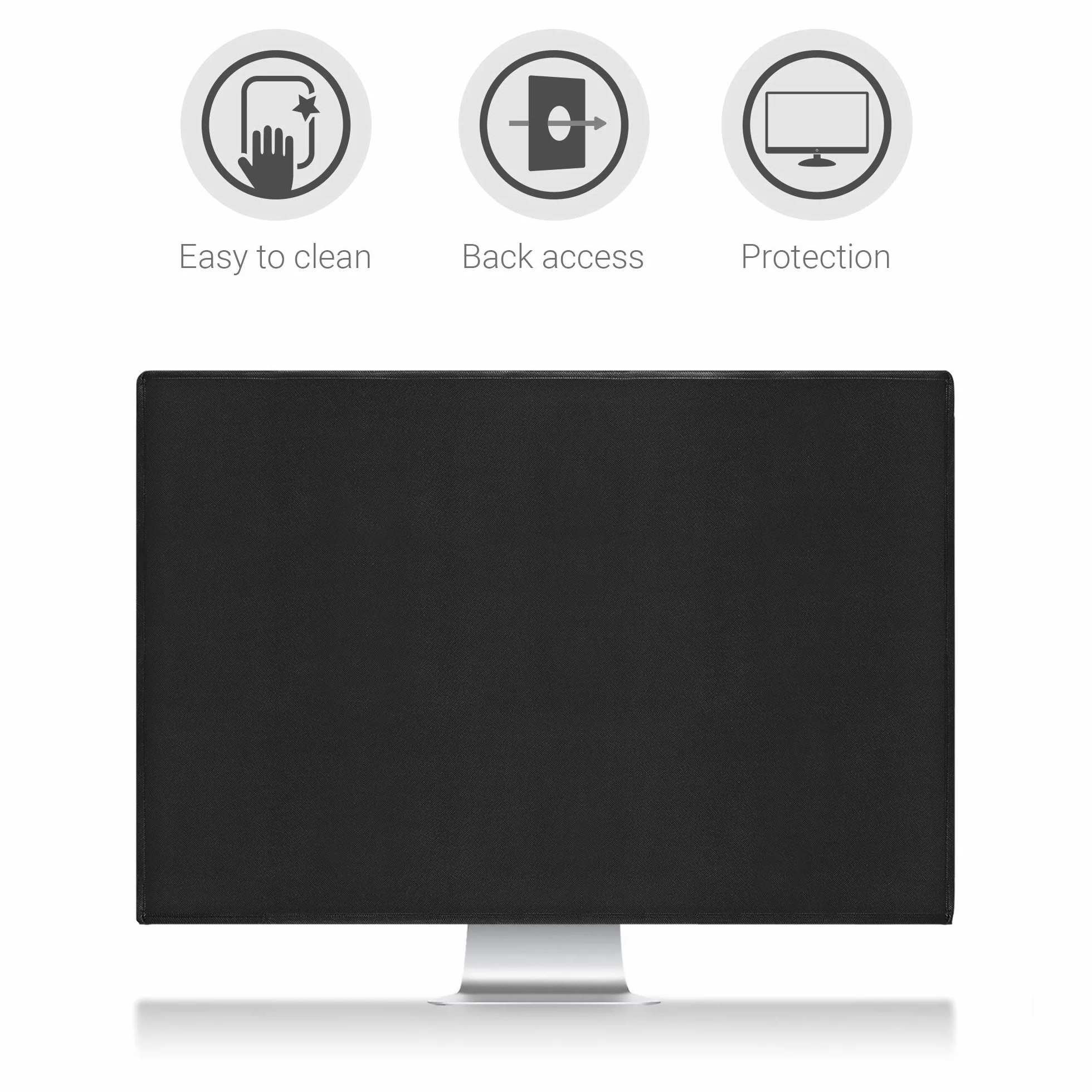 kwmobile Custodia 4in1 Compatibile con Apple iMac 27" / iMac Pro 27" - Fodero Monitor, Case Tastiera, Cover Magic Mouse e Porta-Cavi - nero