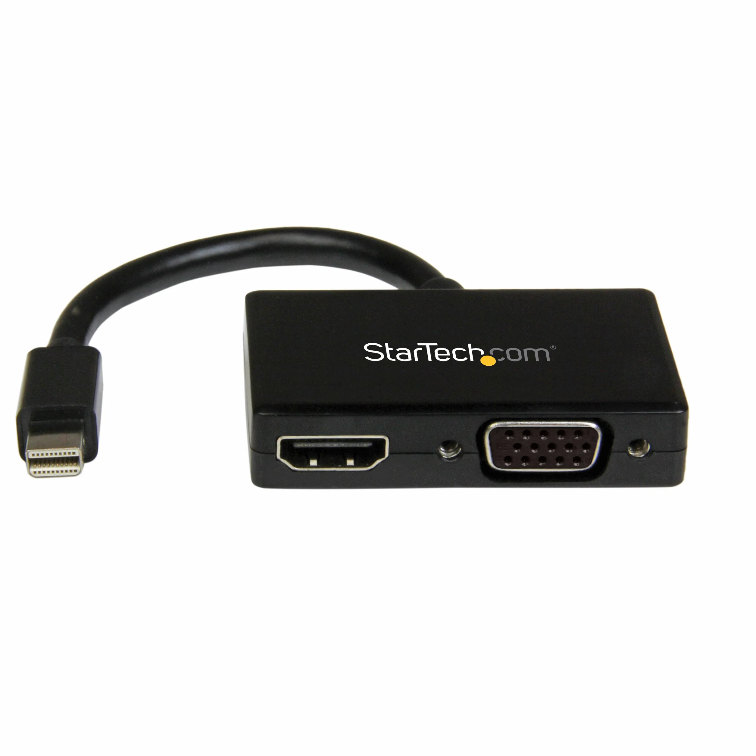 StarTech.com Adattatore Mini DisplayPort a HDMI e VGA, Convertitore audio/video da viaggio mDP 2 in 1, 1920x1200 / 1080p, Nero