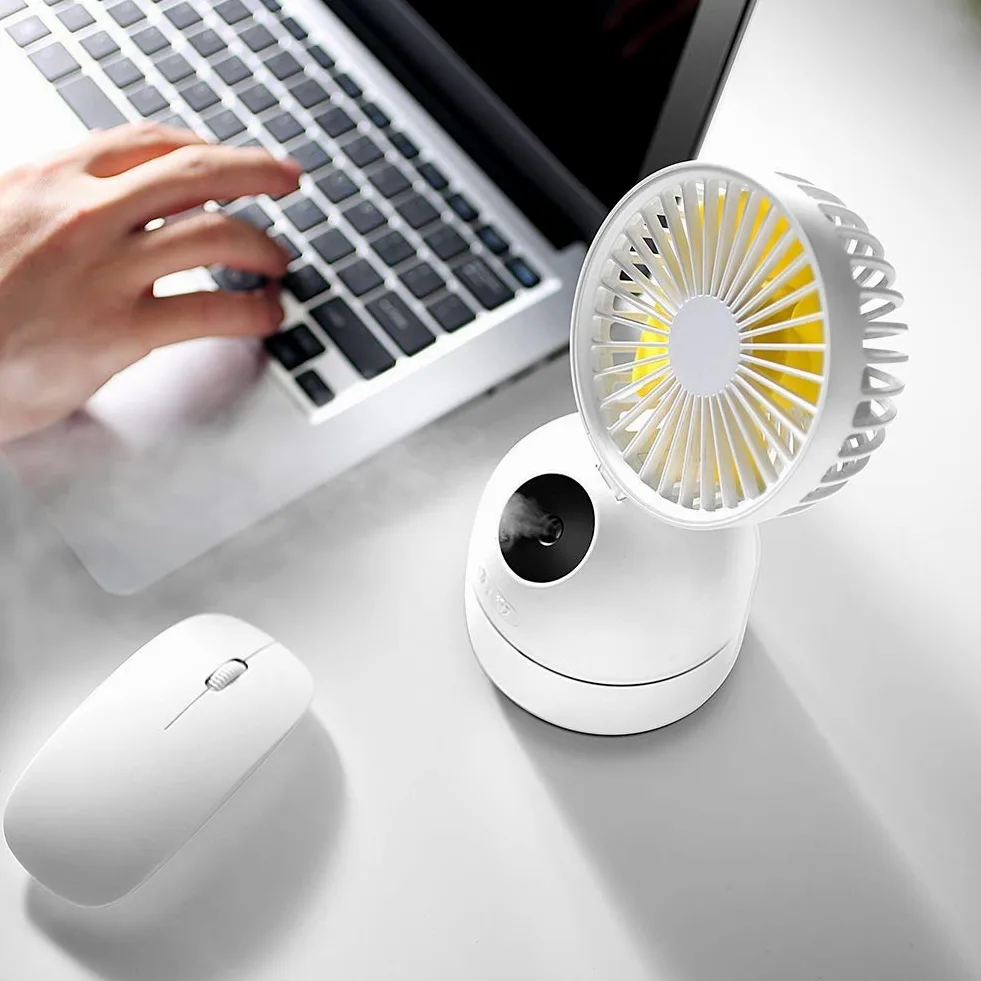Mini Ventilatore Portatile Mini Ventilatore Portatile 2 in 1 Ventilatore Personale Ricaricabile USB Pieghevole con Regolazione per Ufficio, Campeggio, Viaggi