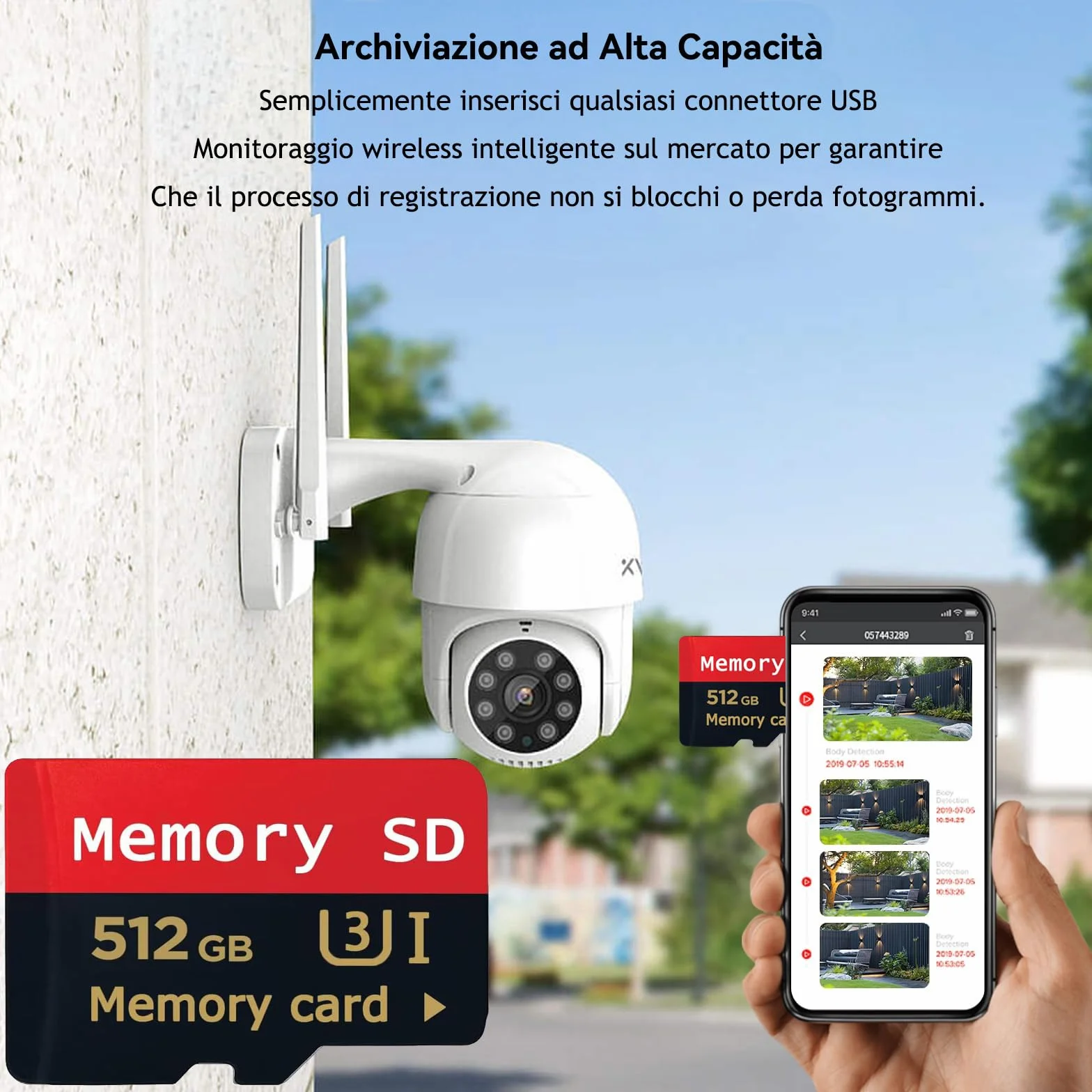 Scheda Micro SD 512GB ad elevata velocità, scheda di memoria ad alta velocità per smartphone, dispositivi di gioco portatili e droni, videocamere, switch.