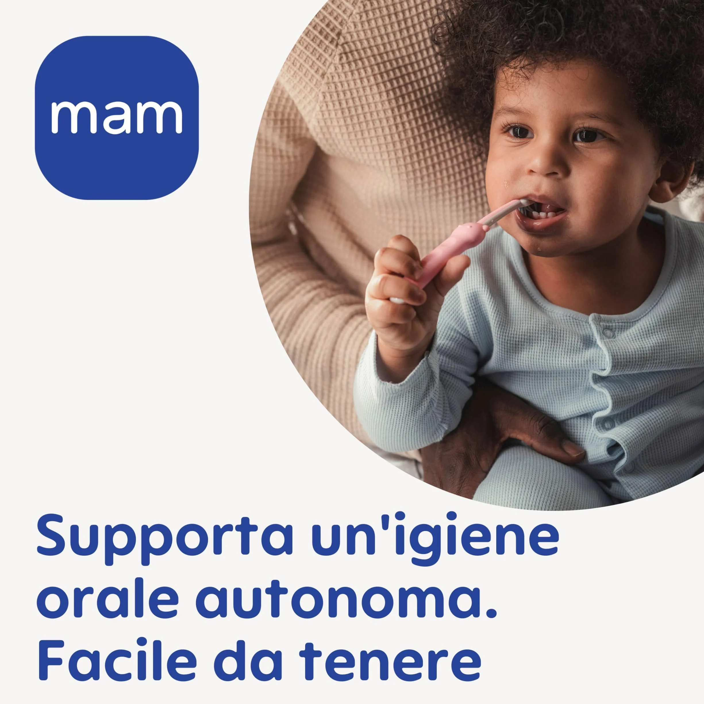 MAM Learn to Brush Set da 2: Spazzolino Denti Bambini 5+ Mesi e Baby’s Brush Setole Morbide 6+ Mesi, Azzurro