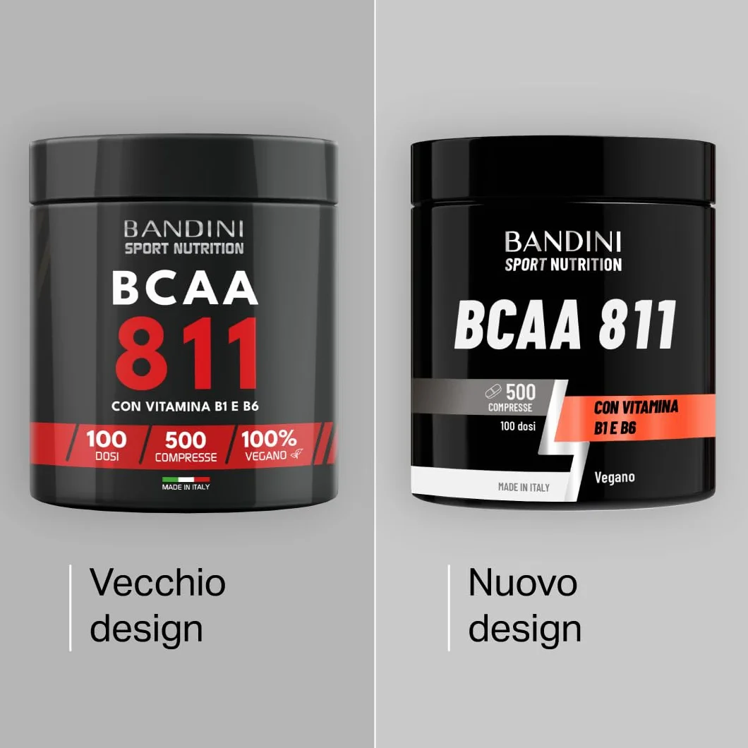 Bandini BCAA 8 1 1 500 Compresse Amminoacidi Fermentati con Vitamina B1 e B6 Leucina Isoleucina Valina