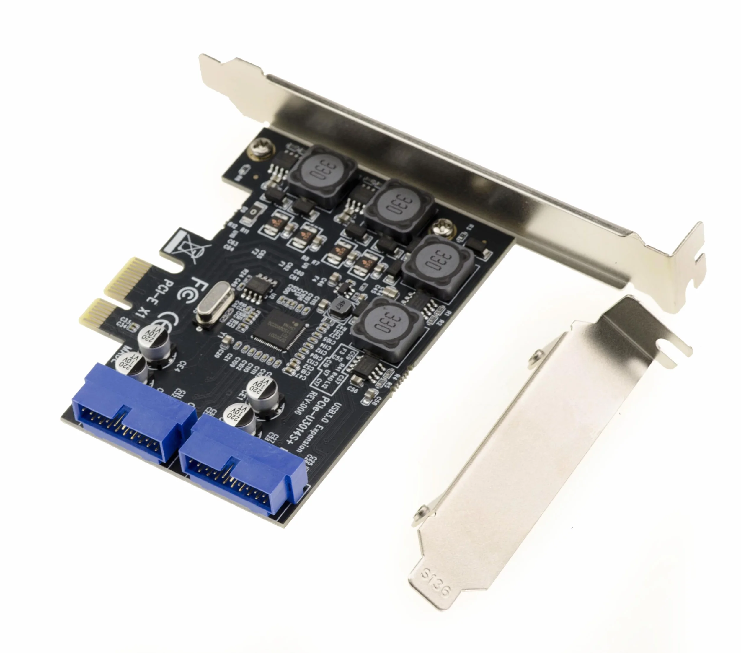 KALEA-INFORMATIQUE Scheda controller PCI Express PCIe to USB 3.0 con 2 porte interne USB3 19 Points 5G e chipset NEC. Staffe a basso e alto profilo in dotazione