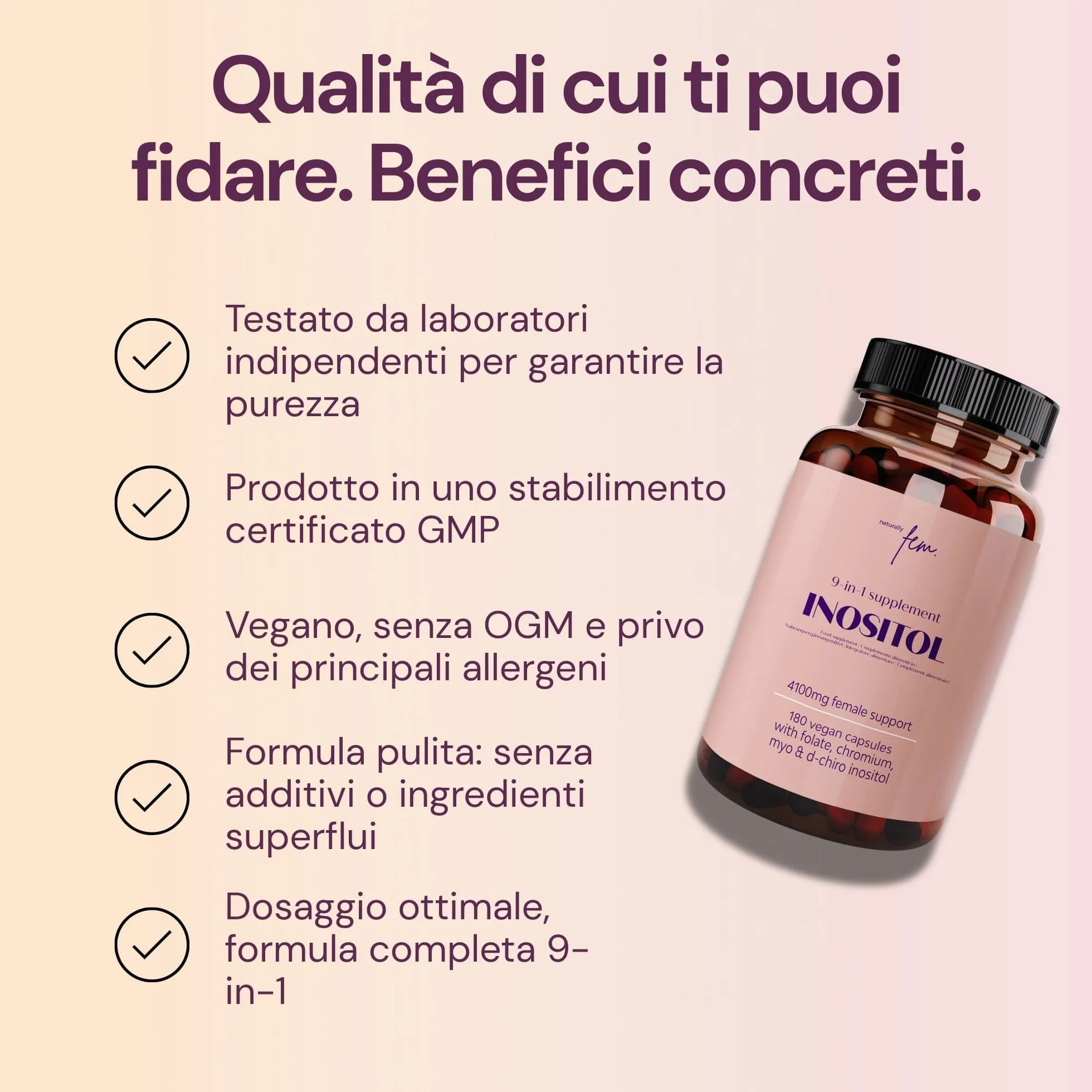 Myo Inositolo e D-Chiro Inositolo Integratore 4100mg - Capsule Vegane - Supporto Metabolico, Equilibrio Ormonale - 9-in-1, Folato 5-MTHF, Cromo, Zinco, Vitamine B6, B12, D3
