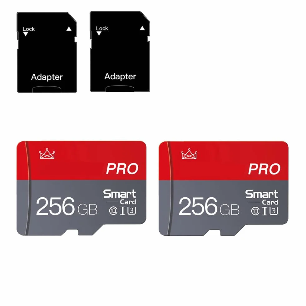 Micro Memory Card 256 GB Micro SD Card 256 GB con adattatore Classe 10 High Speed Mini SD Card per smartphone/Camera/Tablet Confezione da 2