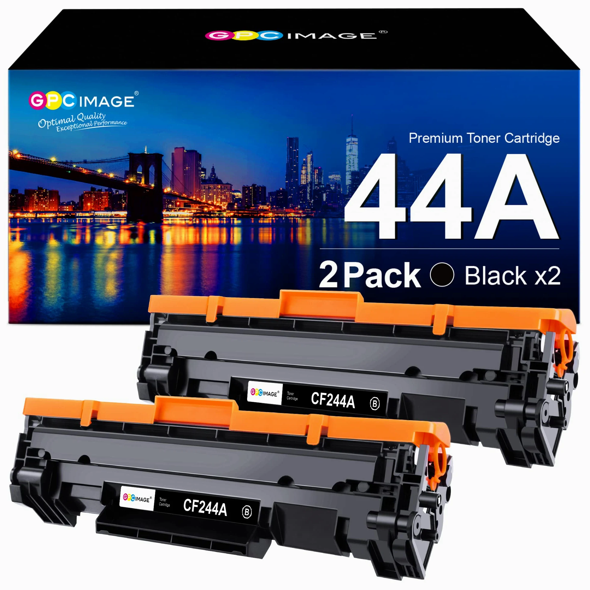 GPC Image 44A Compatibili Sostituzione per HP 44A CF244A Cartucce di Toner per HP Laserjet Pro MFP M15a M28a M28w M15w (Nero, 2-Pack)
