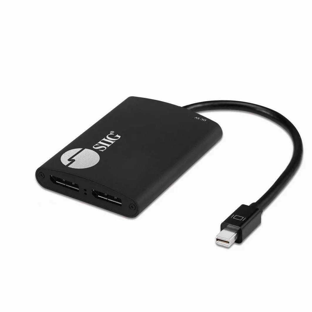 SIIG Mini DisplayPort 1.2 a 2 porte DisplayPort MST Hub Video Splitter, non per HDMI, DisplayPort Daisy Chain Monitor, non per MacOS, conforme TAA (CE-DP0J11-S1)
