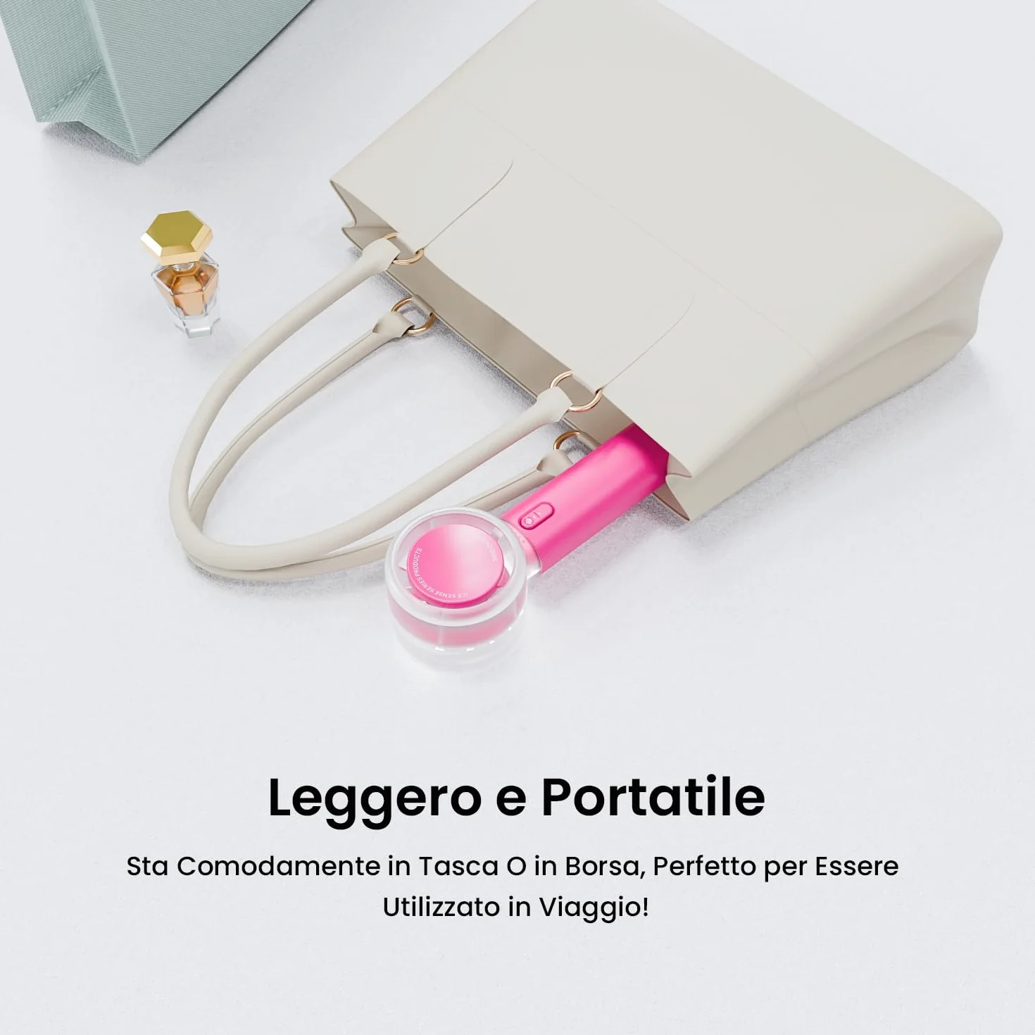 AIRMATE Ventilatore Portatile, Mini Ventilatore USB Ricaricabile, Mini Ventilatore Turbo con Potenza di Ventilazione Ultra Potente a 13000 giri, Ventolino Portatile per Viaggi, All'aperto - Rosa