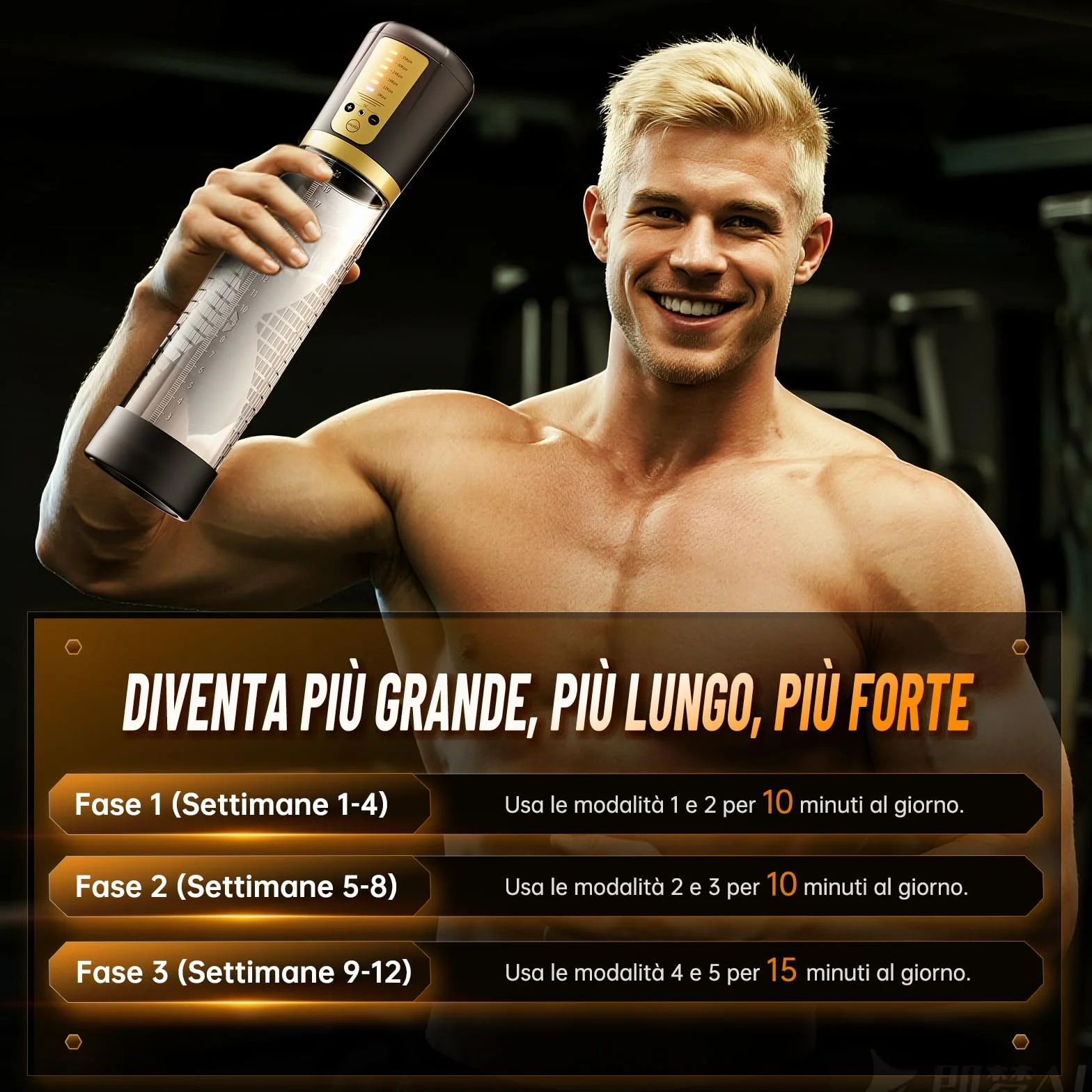 Pompa Pene Masturbatore Maschile con 5 Aspirazione Potente e 3 Manicotti in Silicone