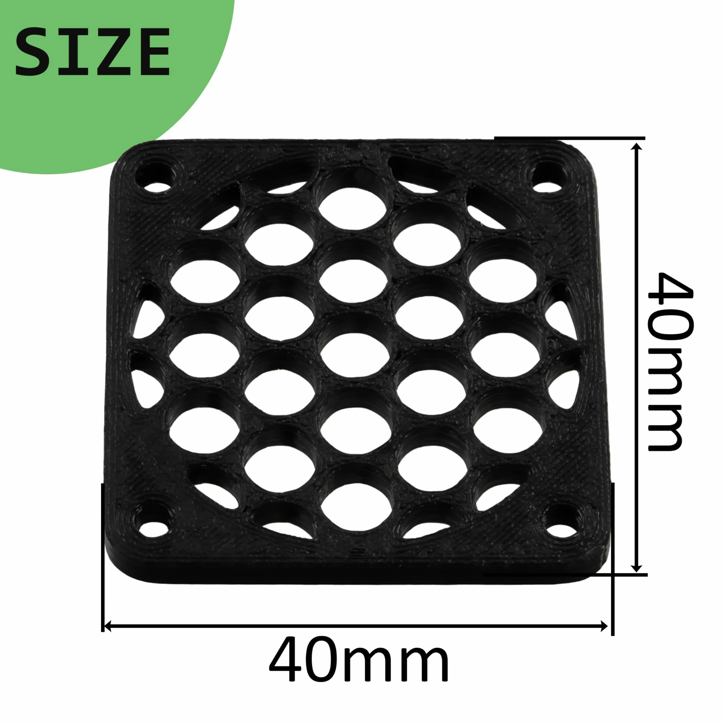Aerzetix Set di 4 Griglie per Ventola 40x40 mm in plastica per Computer PC stampanti dispositivi audiovisivi proiettori multimediali/Colore Nero