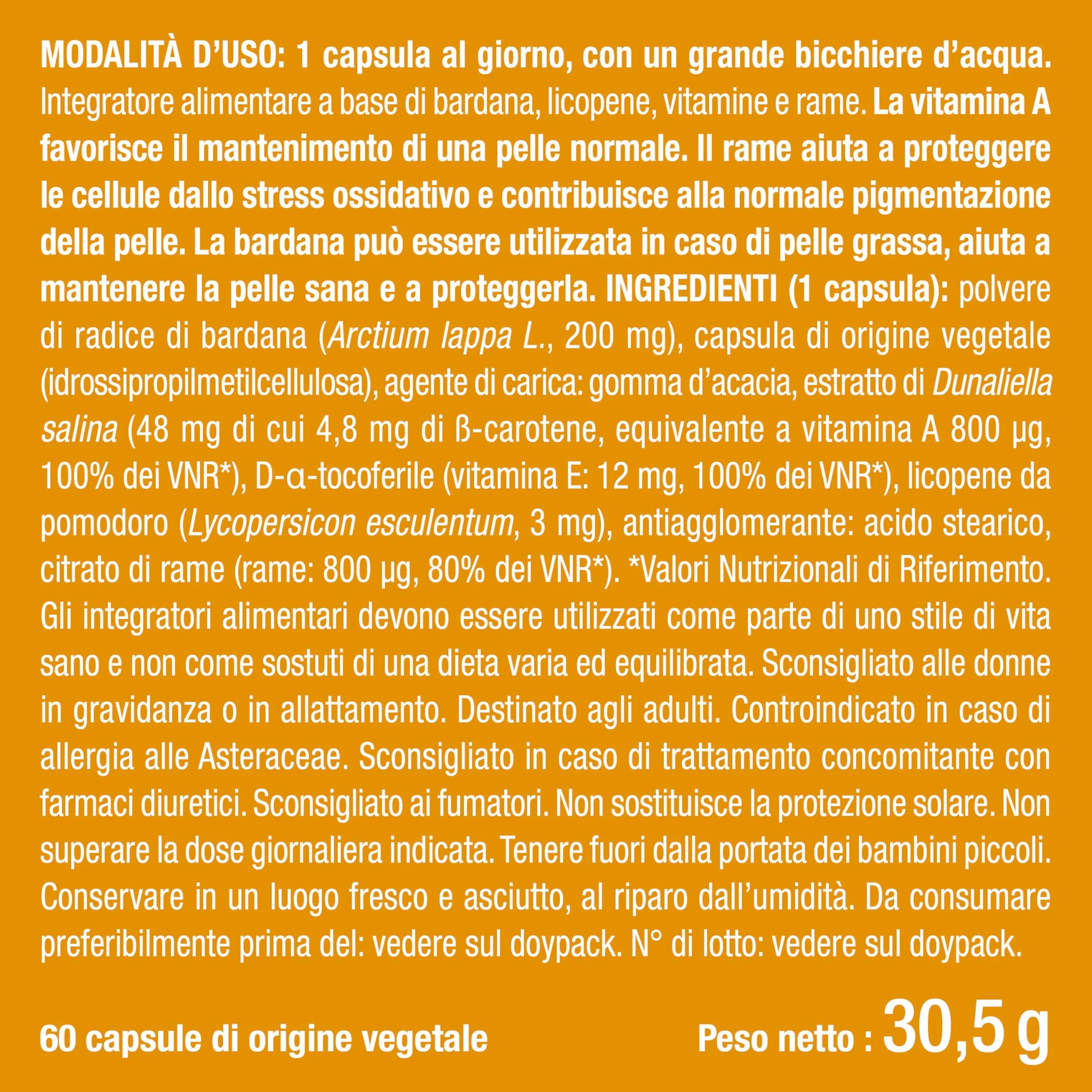 Nutrimea Perfect Skin Betacarotene Integratore Abbronzatura 60 Capsule