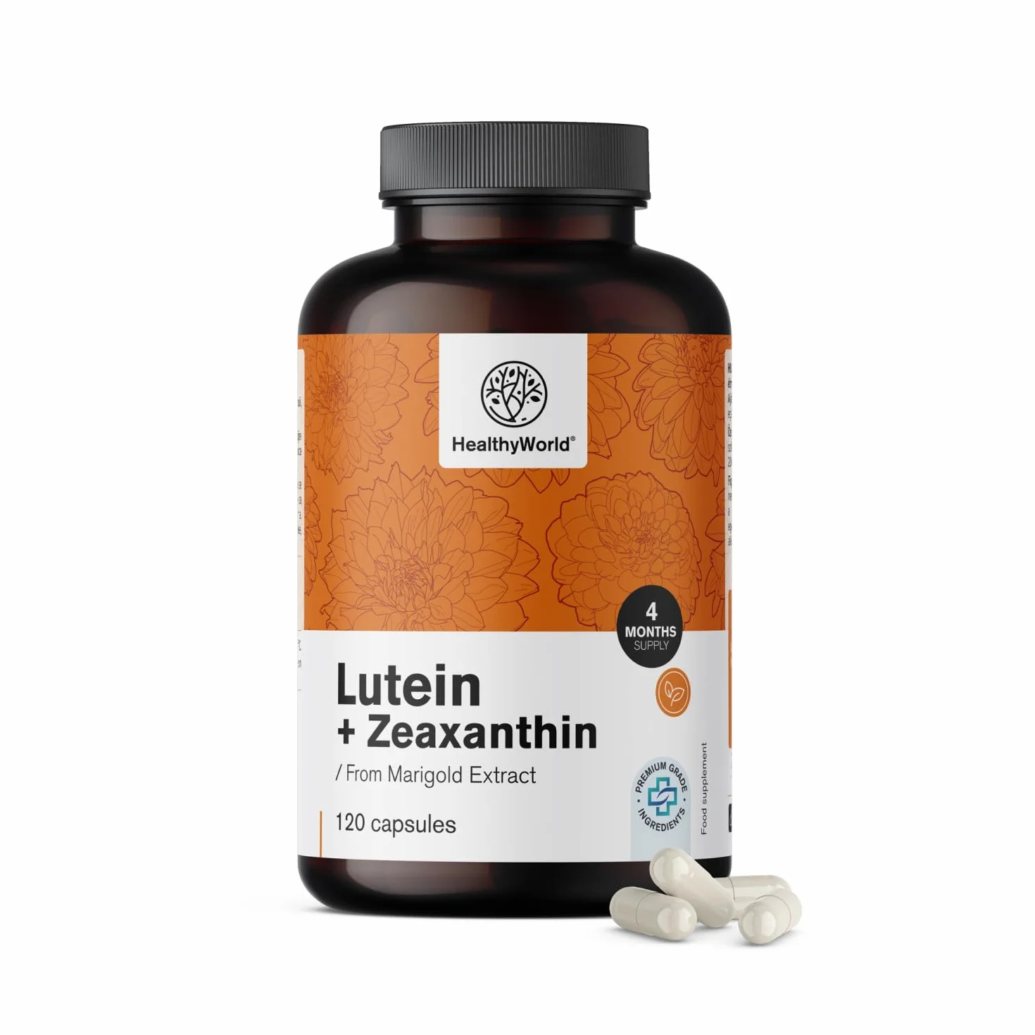 HealthyWorld® Luteina + Zeaxantina 120 Capsule Vegetali 32 mg Luteina 2 mg Zeaxantina Supporto Vista Occhi