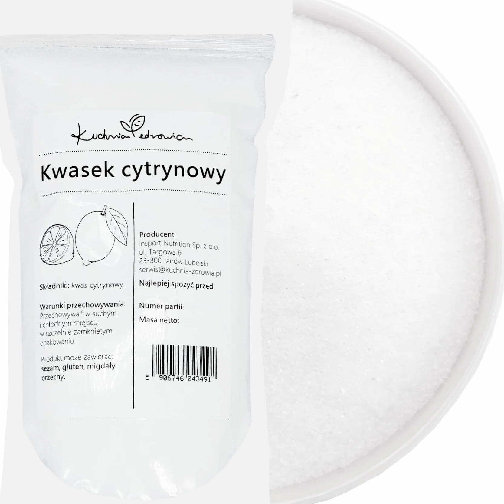 Acido Citrico Alimentare Naturale Puro 1 kg KUCHNIA ZDROWIA