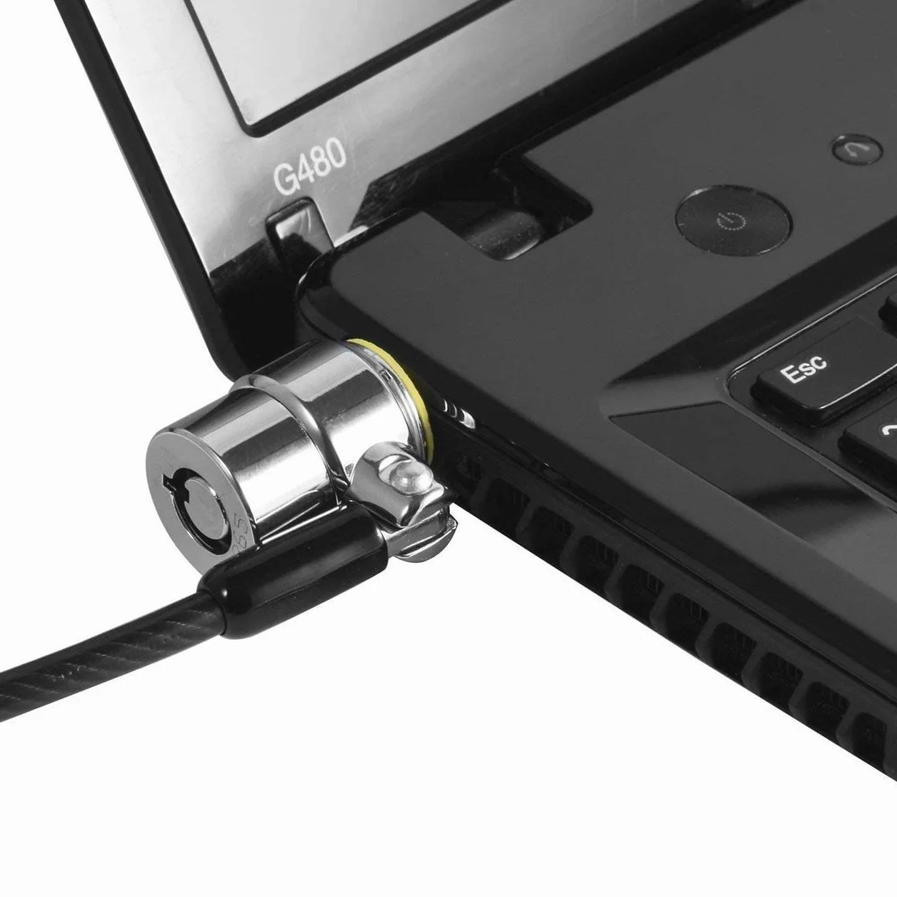 Cavo di Sicurezza Anti-furto per PC, Laptop e Tablet. in Acciaio con Lucchetto Nero, Proteggi i Tuoi Dispositivi con Questa Solida Protezione Hardware