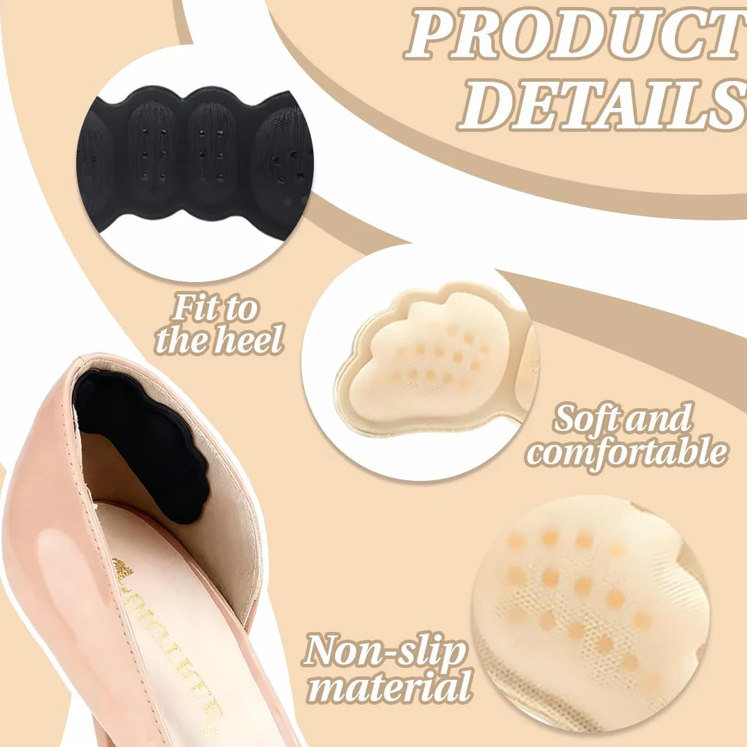 Cuscinetti Per Tallone 8 Paia, Protezione Scarpe Grandi, Schiuma Viscoelastica, Antiscivolo Contro Vesciche, Inserto Comodo