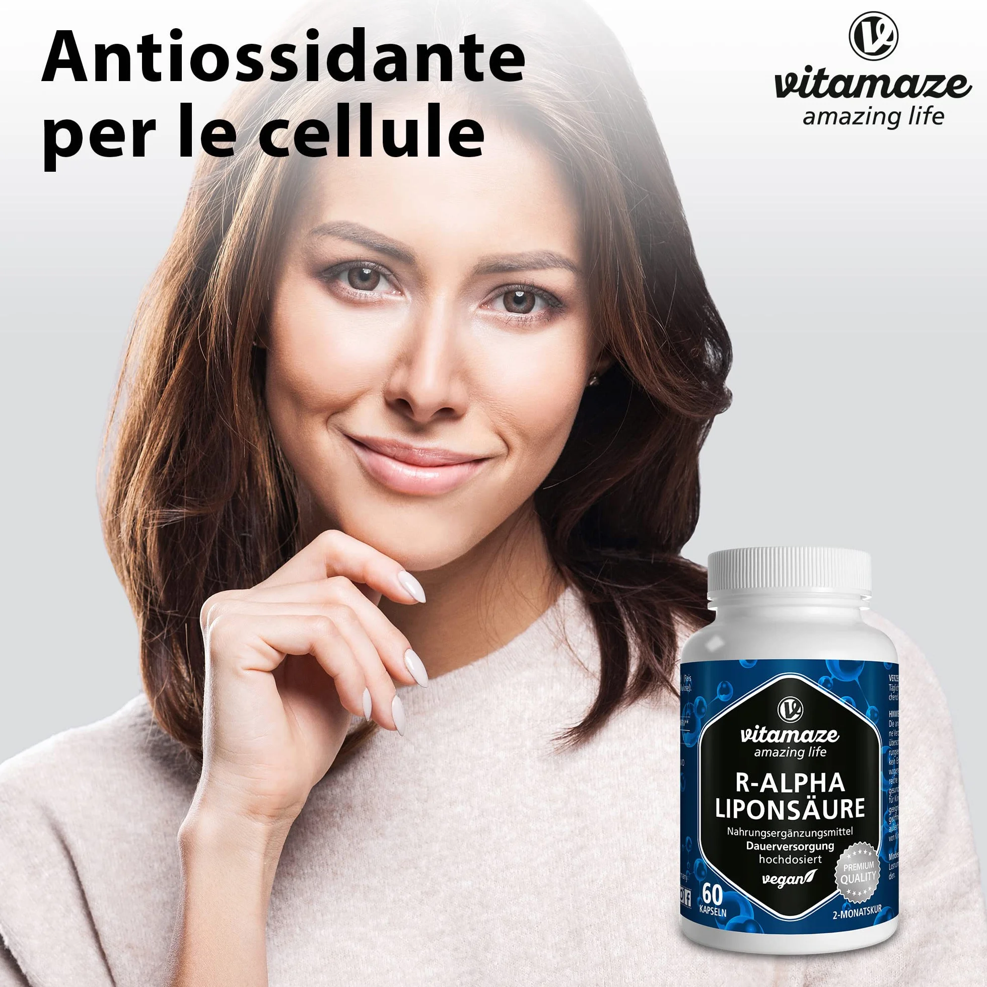 Acido Alfa Lipoico Capsule 200 mg 60 Capsule Antiossidanti Integratore Alimentare Vegan