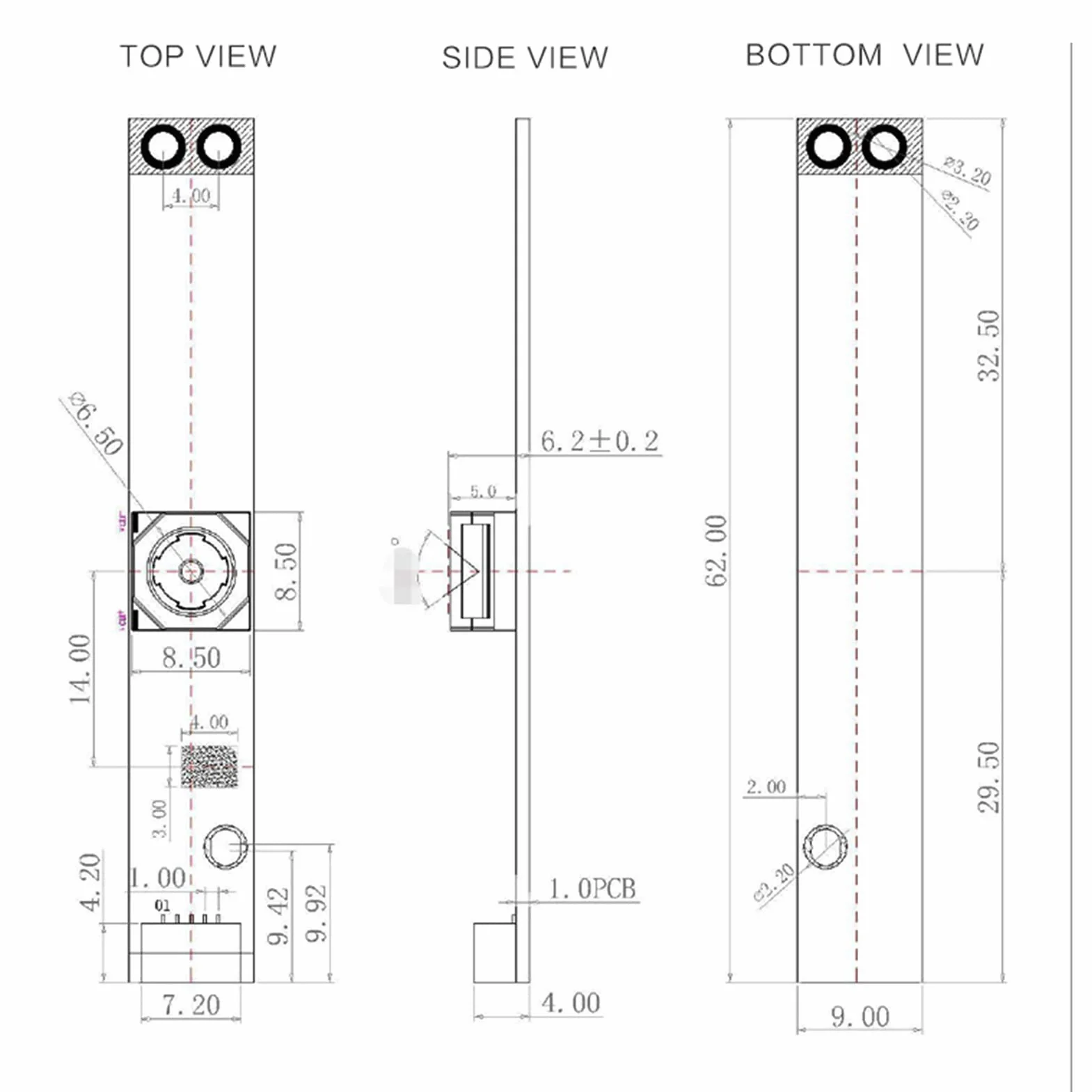 Scheda webcam USB2.0, modulo fotocamera MJPG YUY2 Distanza focale 2,4 mm Chip IMX179 portatile per computer desktop per notebook