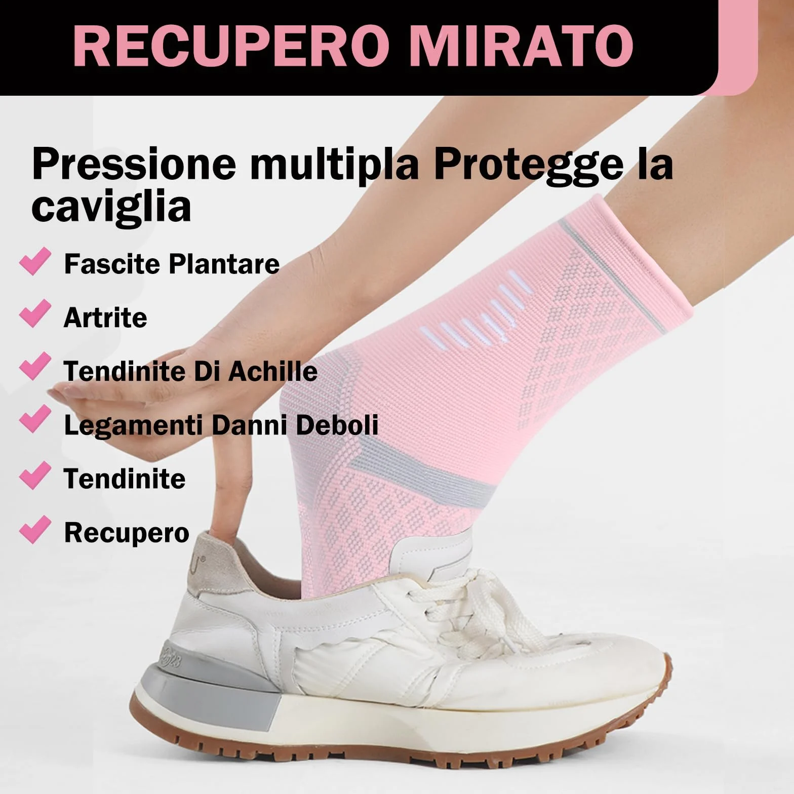 NuCamper Cavigliera Ortopedica per Distorsione, Tutore Caviglia Supporto Compressione