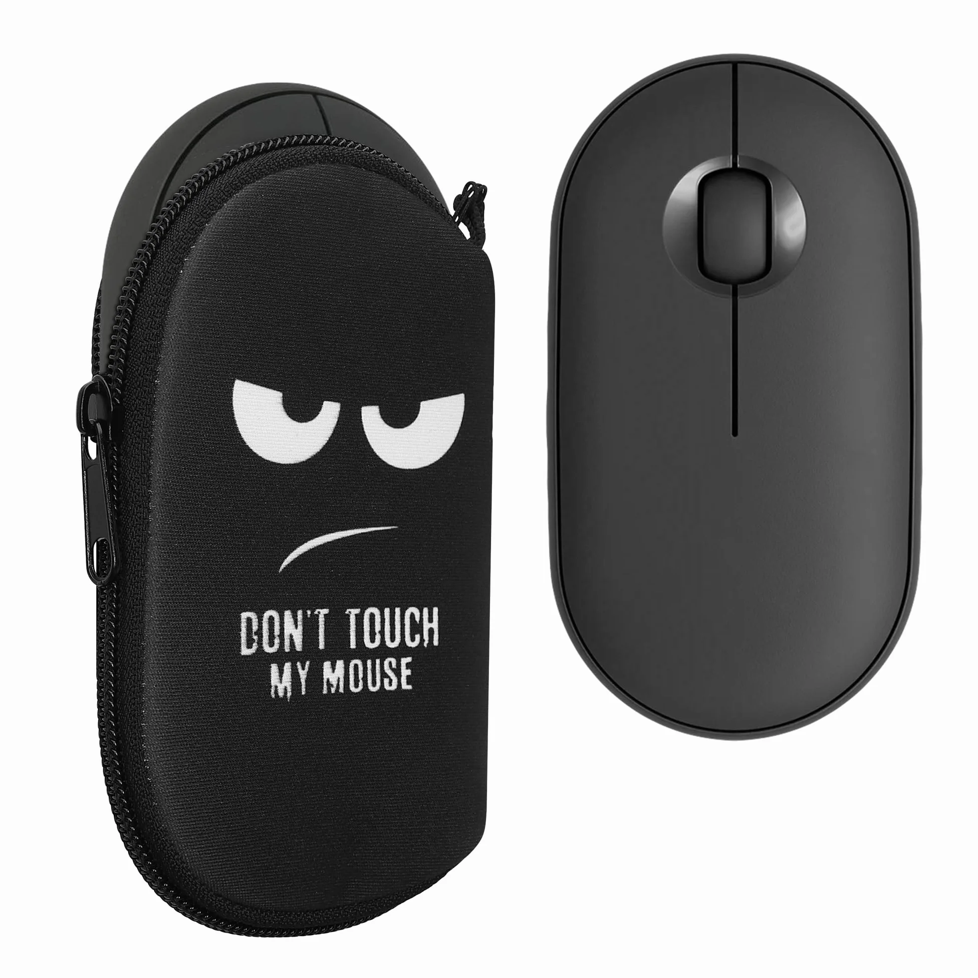 kwmobile Custodia Mouse Wireless Compatibile con Logitech Pebble Mouse 2 M350s / M350 - Custodia Neoprene Mouse - Astuccio Porta Mouse PC Gaming Don't touch my mouse