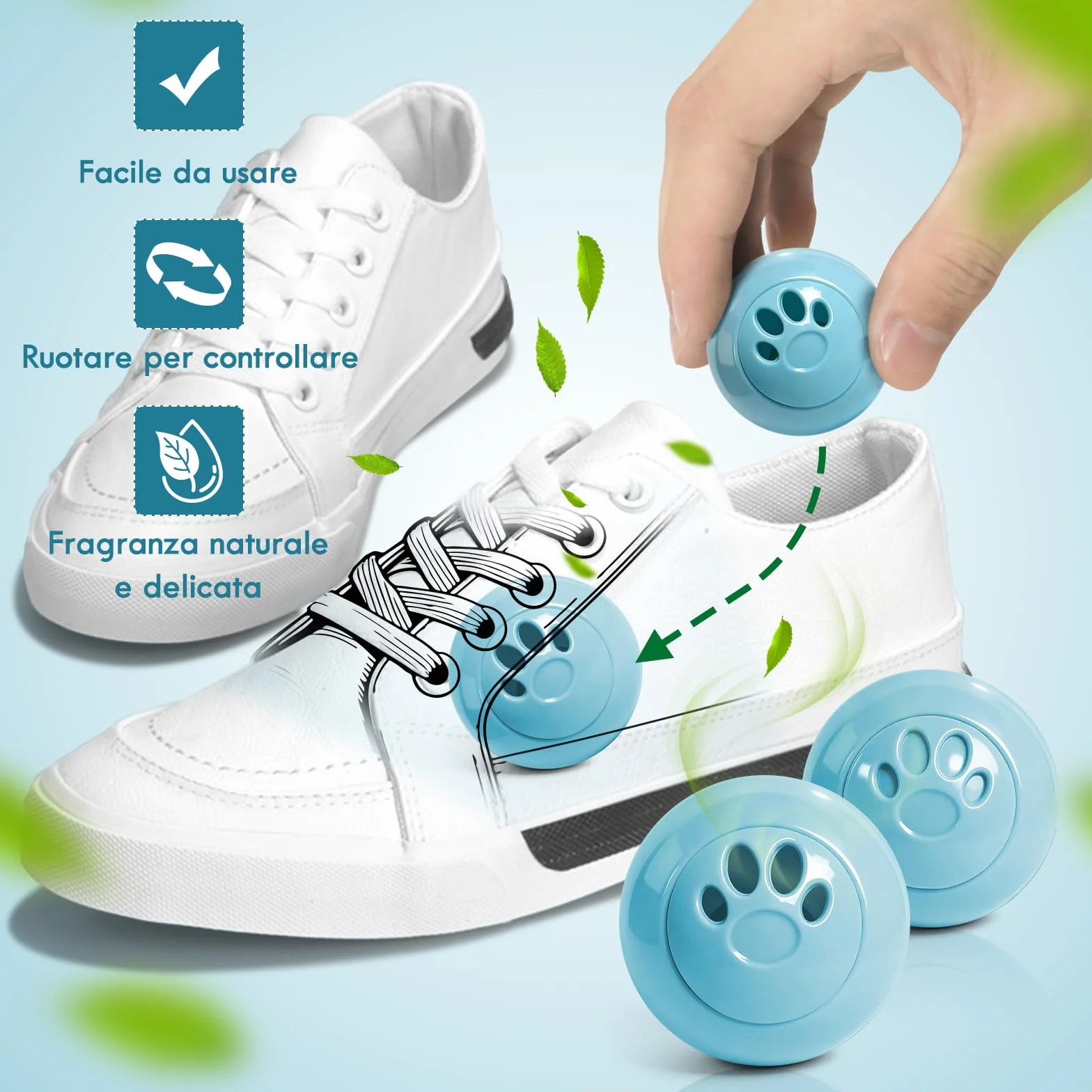 Deodoranti per Scarpe da Ginnastica 8 Palline Deodoranti Talco per Casa Automobili