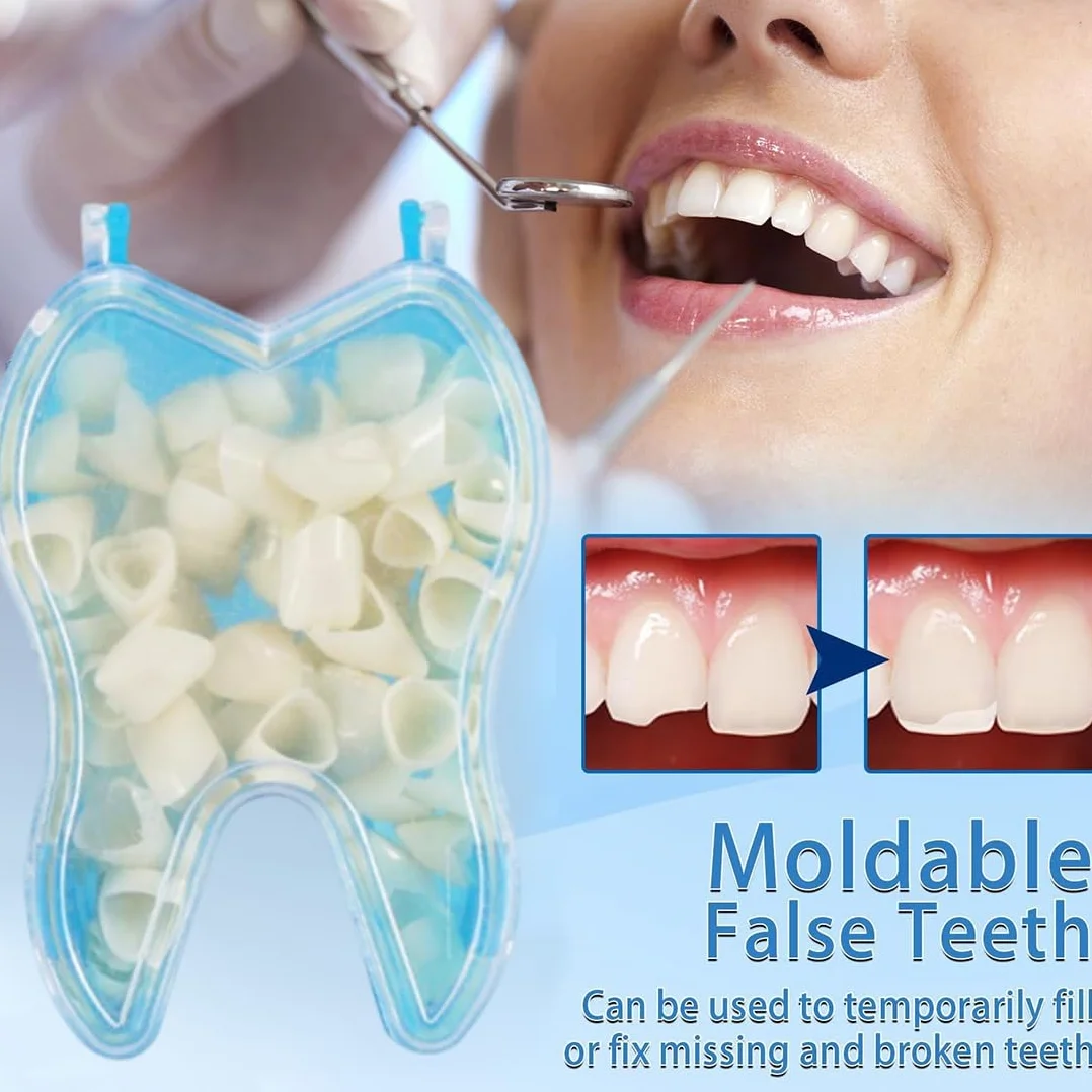 Faccette Dentali 100 Pezzi, Denti Finti Multiuso, Kit di Riparazione Dentale per Denti Anteriori e Posteriori