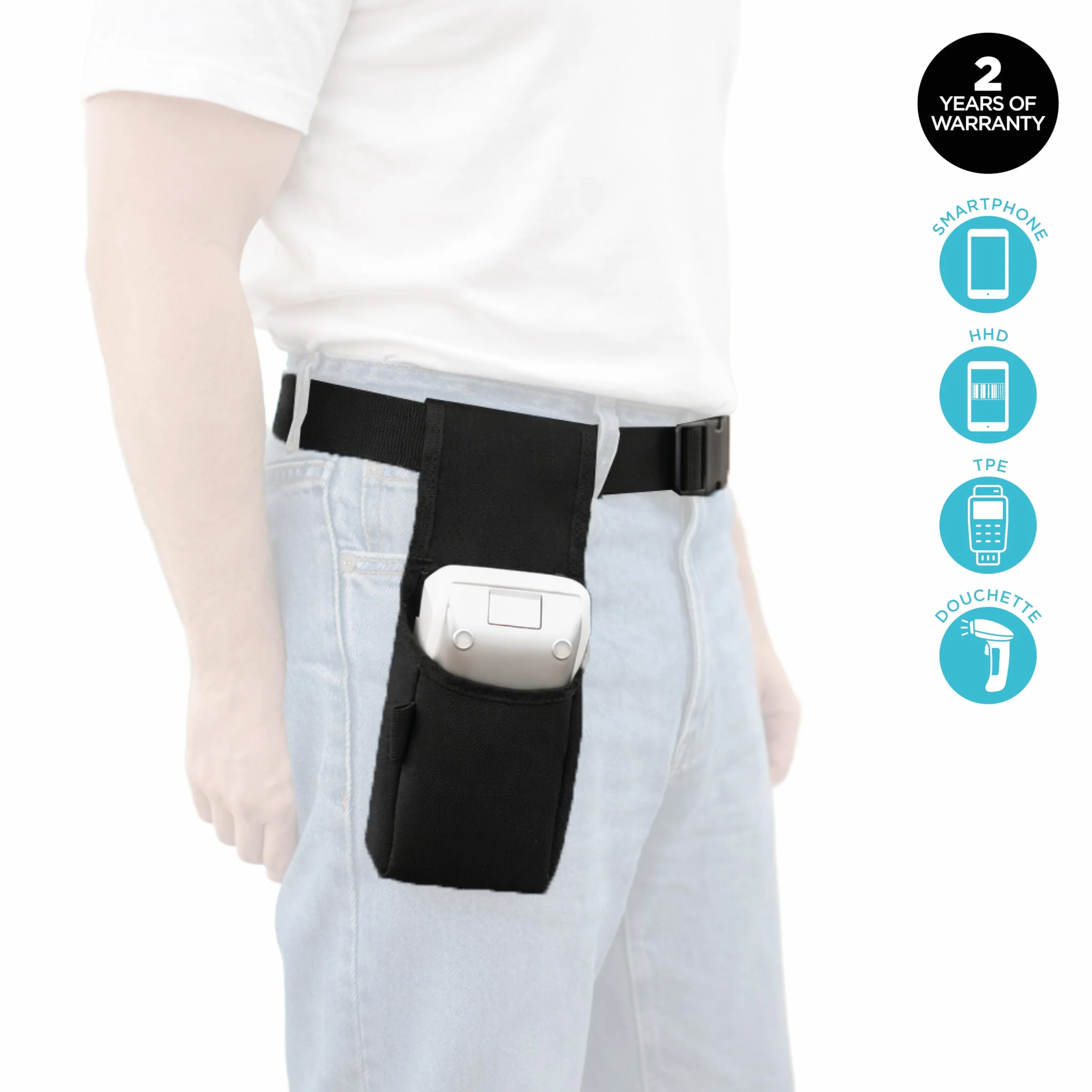 MOBILIS Holster per Lettore di Carte con Cintura Custodia Universale per Terminali di Pagamento 11 x 27 x 5 cm