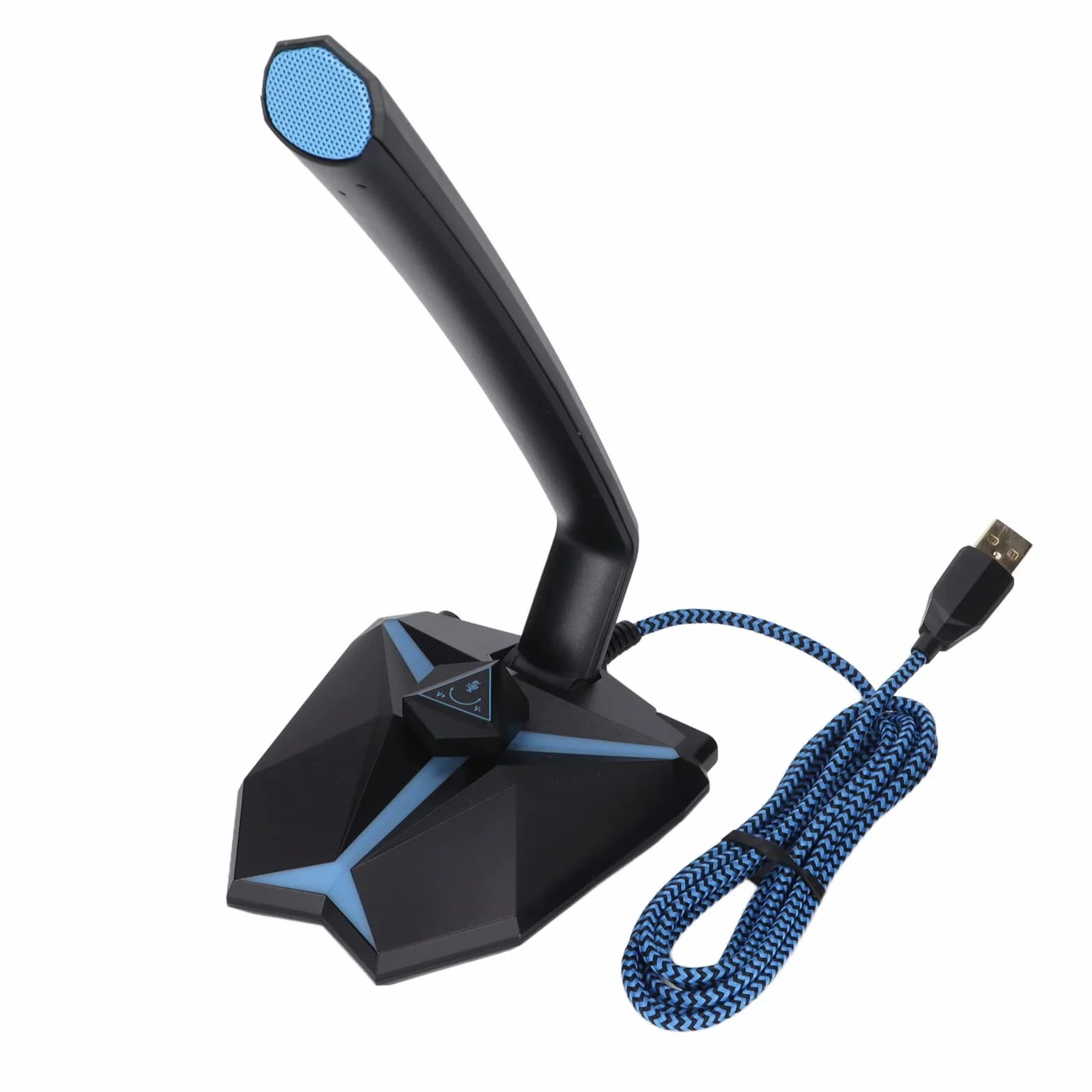 Bewinner Microfono USB per PC, Microfono Omnidirezionale per Computer da Scrivania con Indicatore LED Freddo, Angolo Regolabile, Microfono USB per PC per Riunioni di Ufficio di Gioco