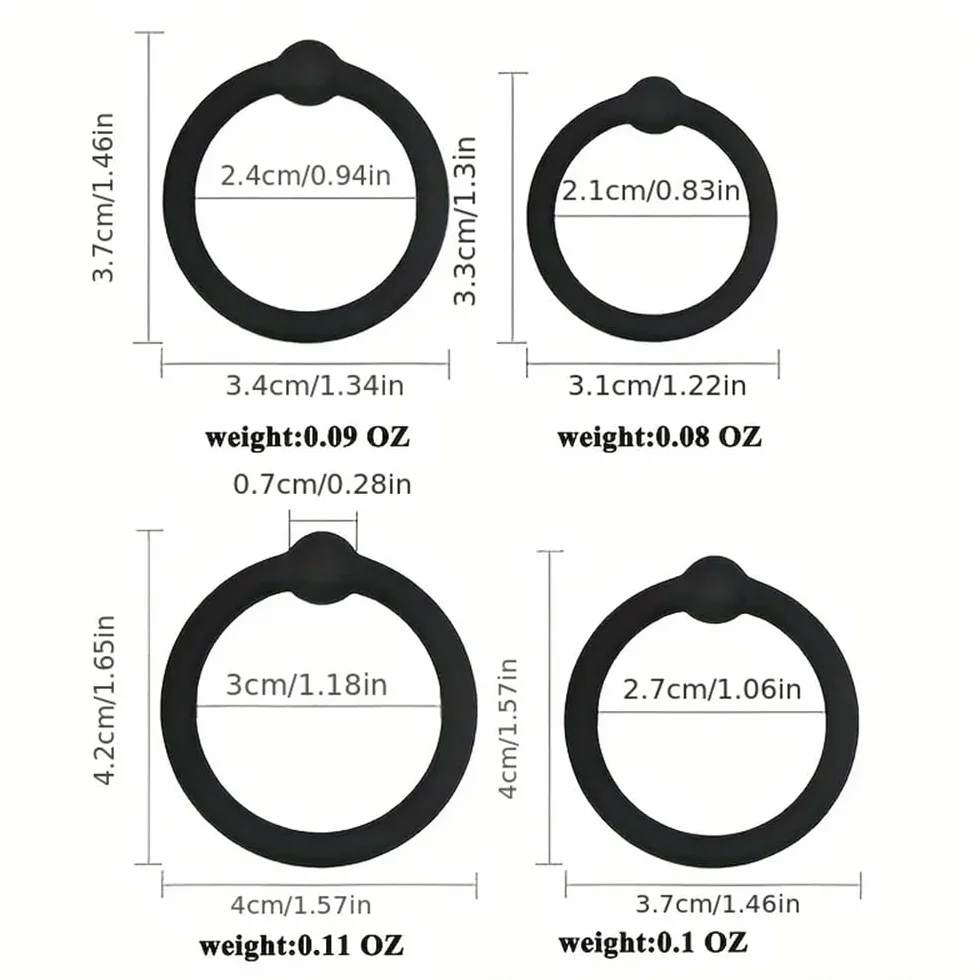 Set da 7 pezzi di corda in silicone nero ritardato