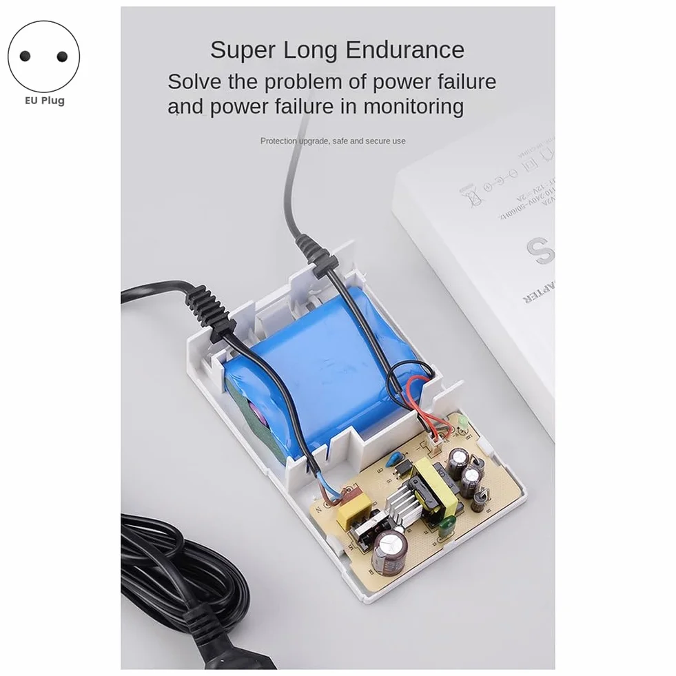 Persistence Gruppo di Continuità 12V-2A per WiFi, Router, Modem, Telecamera di Sicurezza Mini UPS Protezione di Backup per Batteria Spina UE