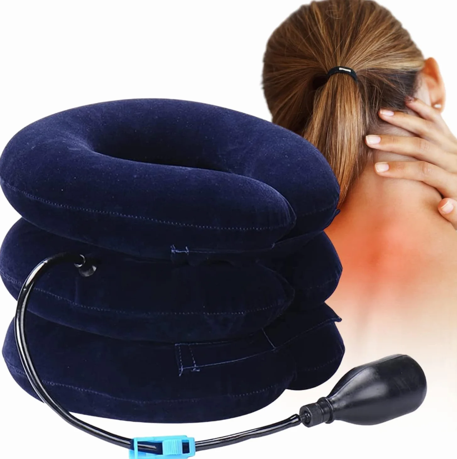 OrtoPrime Collare Cervicale Gonfiabile Trazione Cervicale Collo Professionale Cuscino Gonfiabile Neck Collar