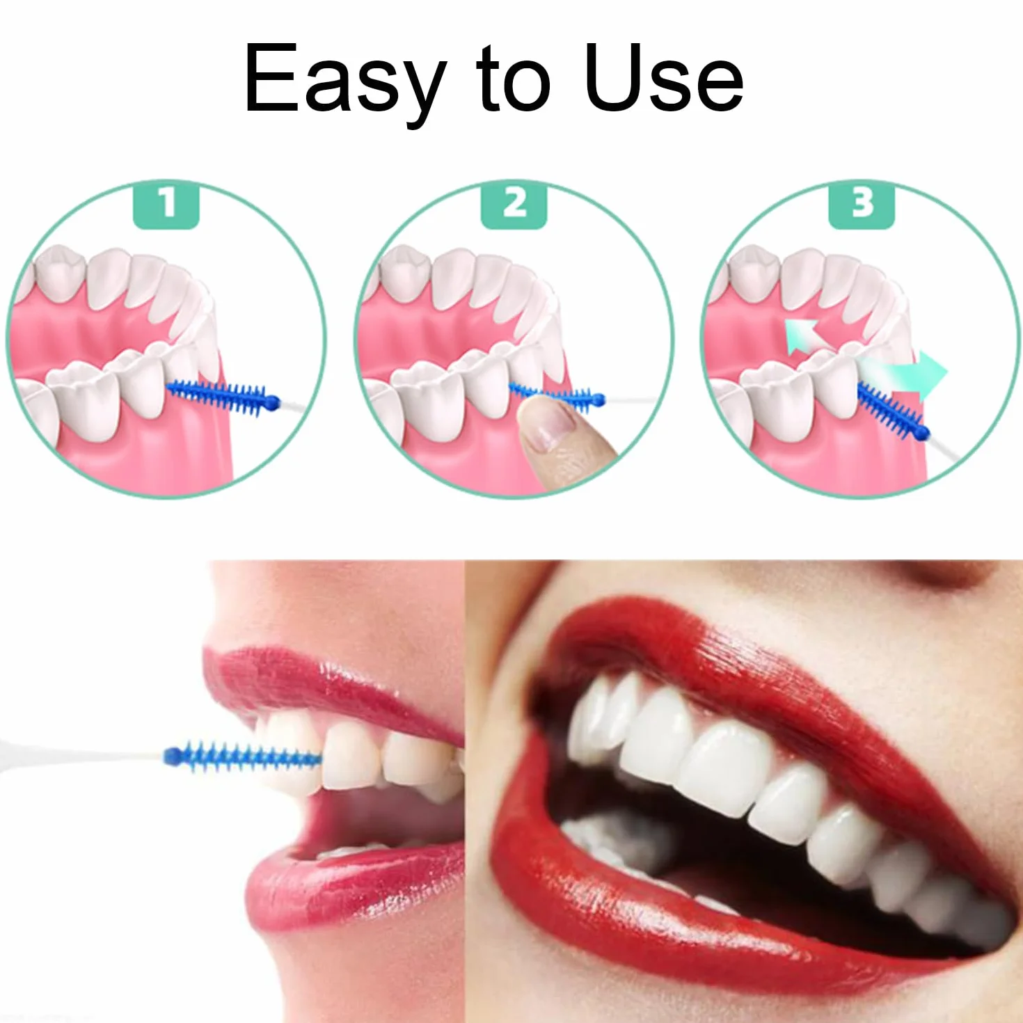 Scovolini Interdentali Silicone 200 Pezzi per Pulizia dei Denti e Igiene Orale