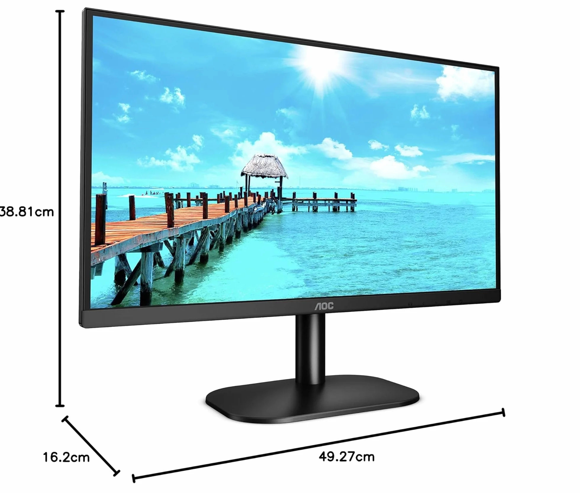 AOC 22B2H Monitor Italia LED da 21.5" VA Panel, FHD, 1920x1080, 75Kz, VGA, HDMI, Nero, 22 inch FHD VA 75Hz, HDMI - VGA, No Speakers