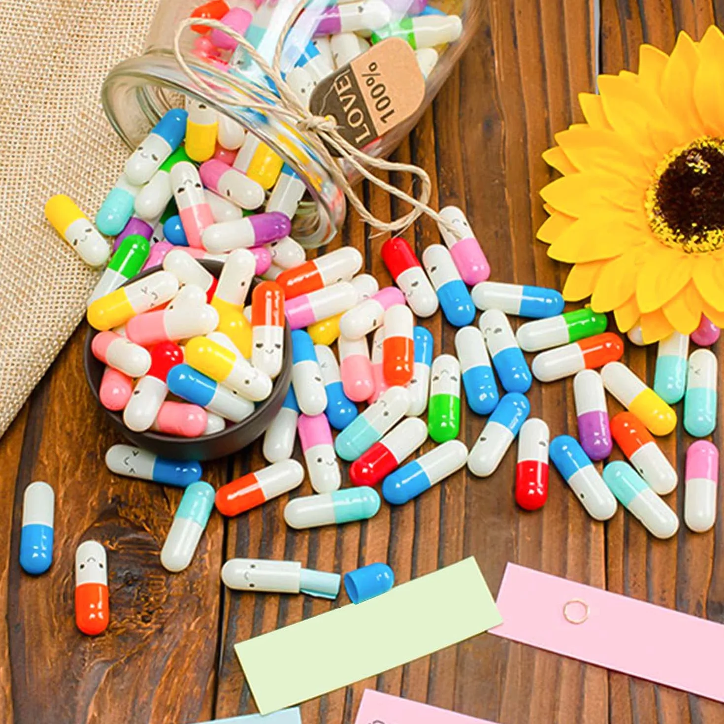 Capsule messaggio lettere d'amore arrotolate 200 pezzi sorriso viso regalo fidanzato