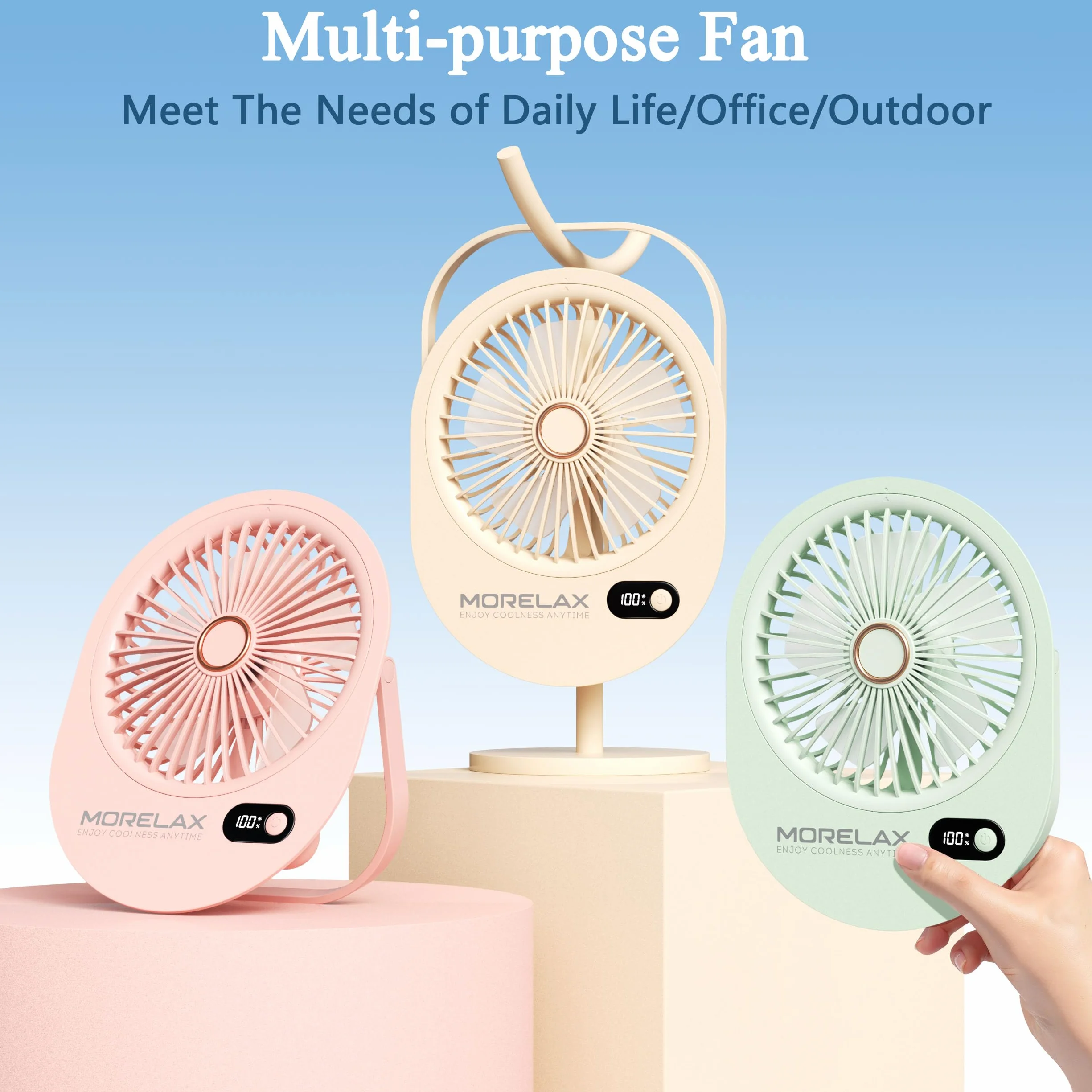 Mini Ventilatore da Tavolo, Portatile USB Ventilatore da Scrivania Silenzioso con 6 Potenti Velocità,Ricaricabile Ventilatore ad Angolo Regolabile,Piccolo Ventilatore per Ufficio/Campeggio (Rosa)