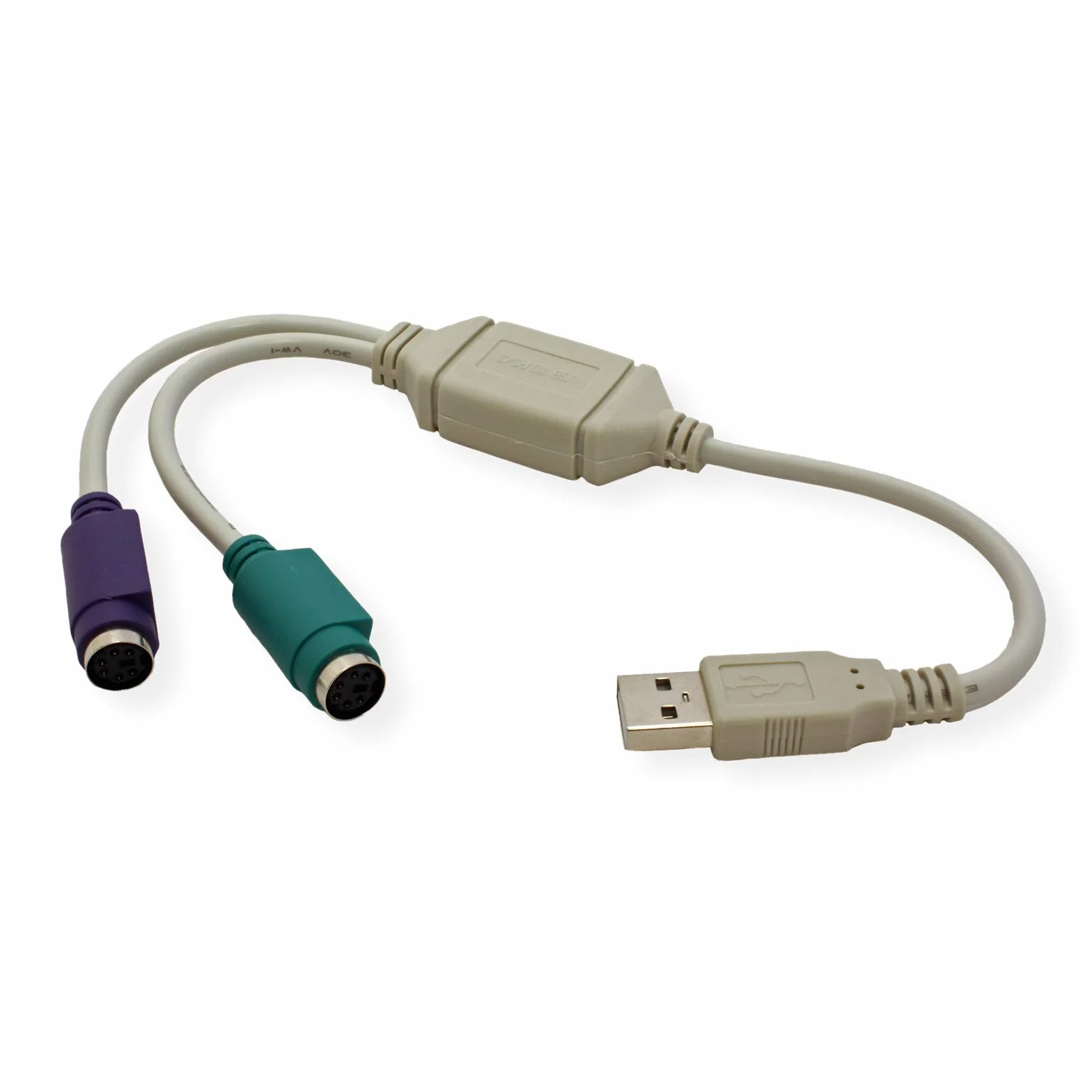 Rotronic USB to 2x PS/2 USB A PS/2 Grigio cavo di interfaccia e adattatore