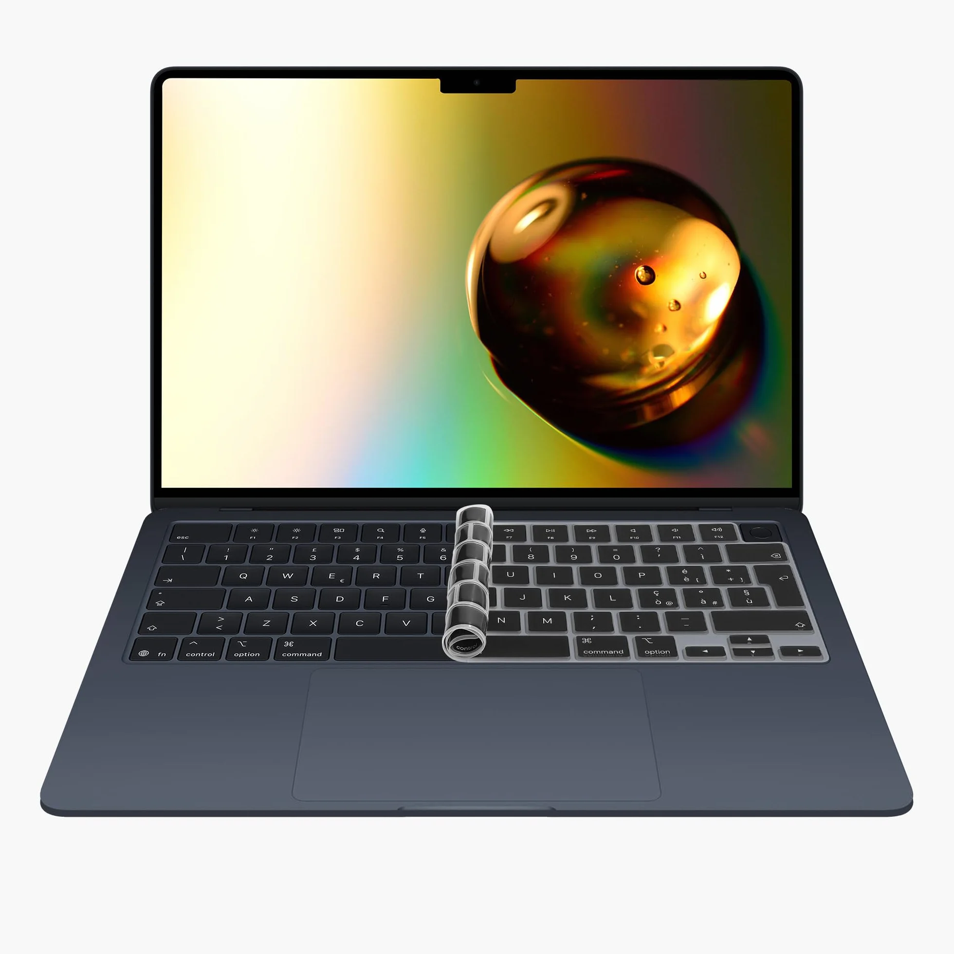 kwmobile Protezione Tastiera Italiana Compatibile con Apple MacBook Air 13 M4 2025 A3240 - Cover Tastiera Italiano - Copertina Silicone Nero