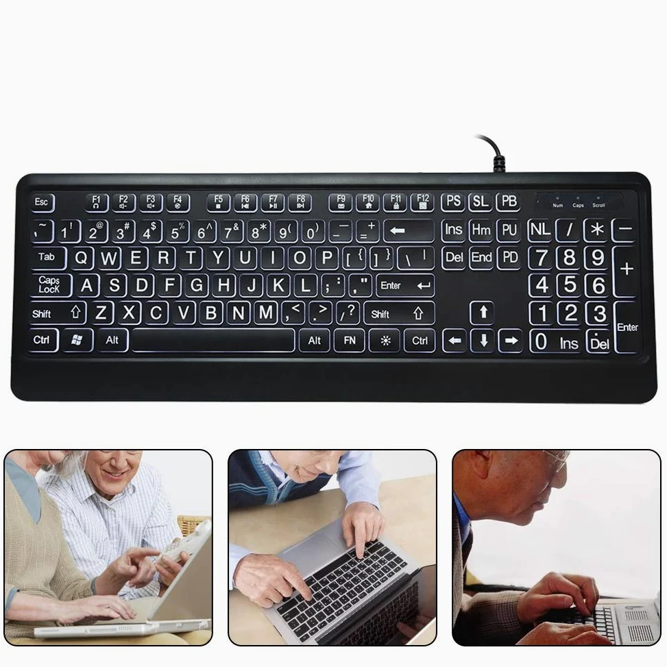 Tastiera Retroilluminata con Interfaccia USB, Tastiera Cablata Tastiera Ergonomica Cablata Tastiera Retroilluminata Cablata Tastiera Retroilluminata Cablata