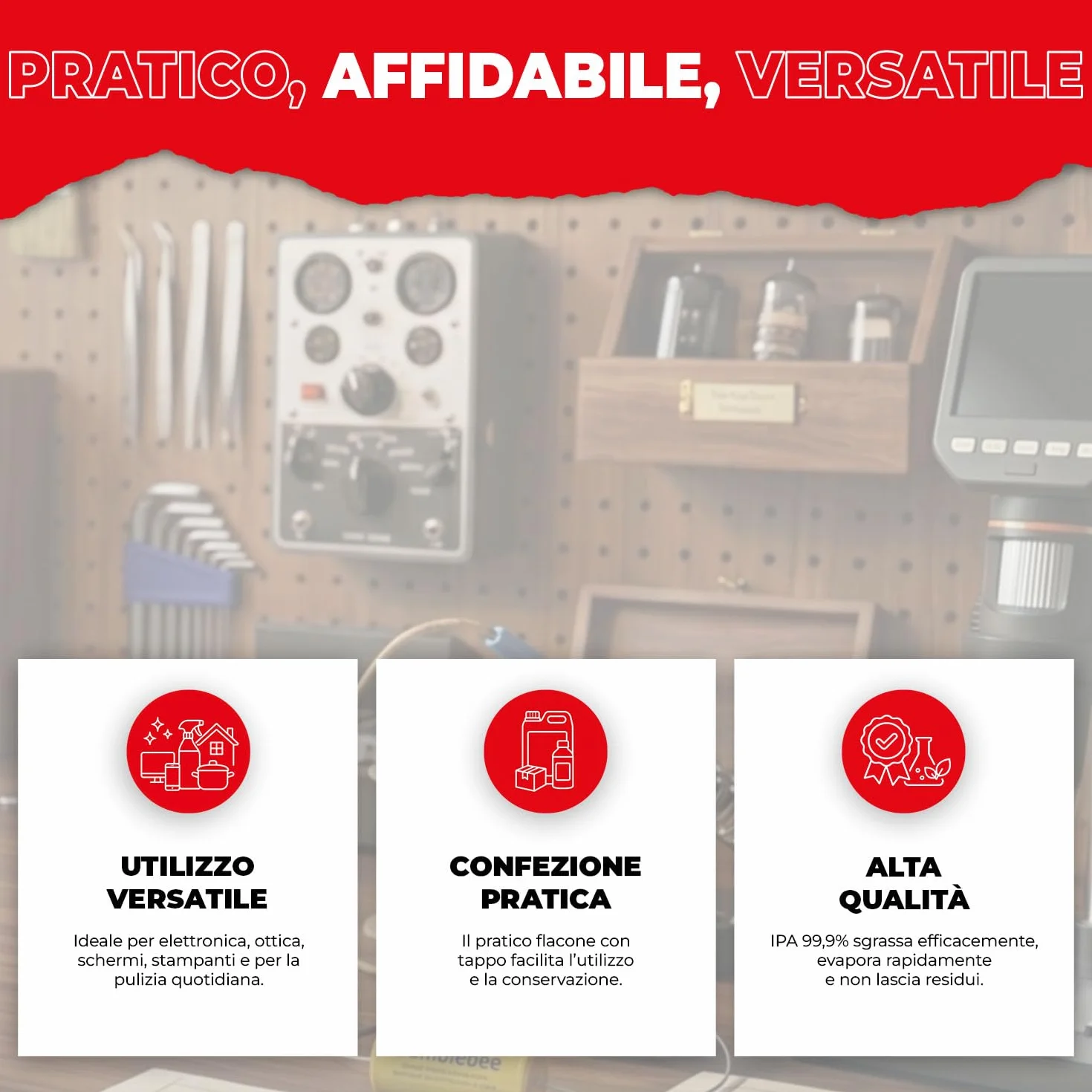 CHOSA Alcool Isopropilico 99,9% Spray 1 Litro - IPA per Pulizia Elettronica Schermo Monitor Telefono PC