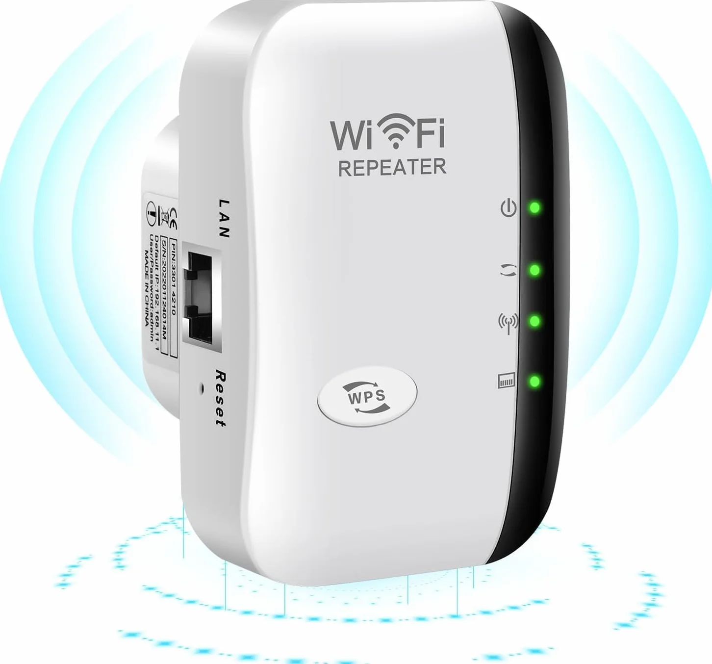 Ripetitore WiFi Potente per Casa Amplificatore WiFi 2024 Più Recente WLAN Ripetitore WiFi Extender 300Mbit/s 2.4GHz, Porta LAN, Supporta Modalità Ripetitore/Router/AP